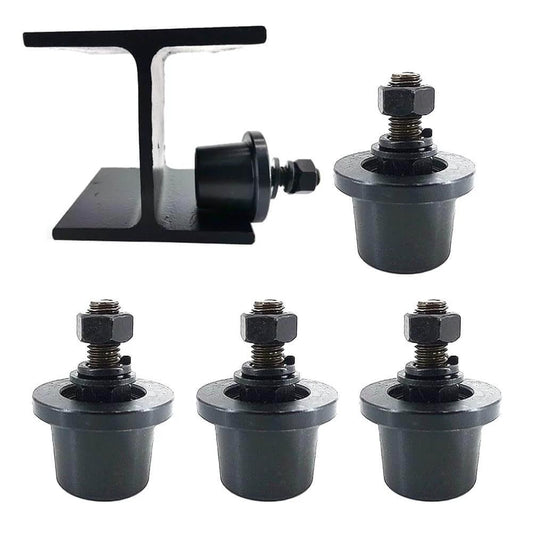 4 Pcs Heavy Duty I Beam Trolley Rollers with Double Bearing Wheels Adjustable Design for Straight or Curved I Beams