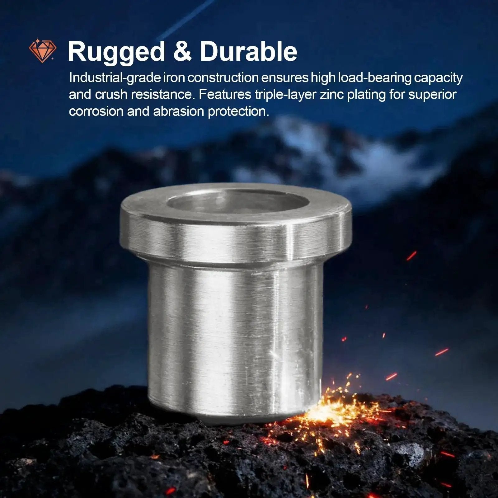 2 Pack Five Eighths Inch To Twelve Millimeter Adapter Sleeve Bearing Reducer Bushing For Mini Bike Axle In Galvanized Iron on rugged surface