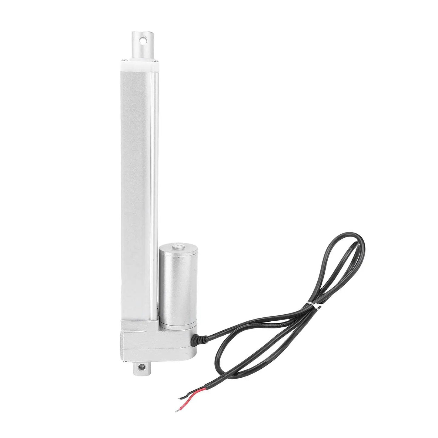 Heavy Duty 12V 200mm Stroke Linear Actuator 1500N For Sofa Bed Lifting System, alloy steel shaft with wiring, side view.