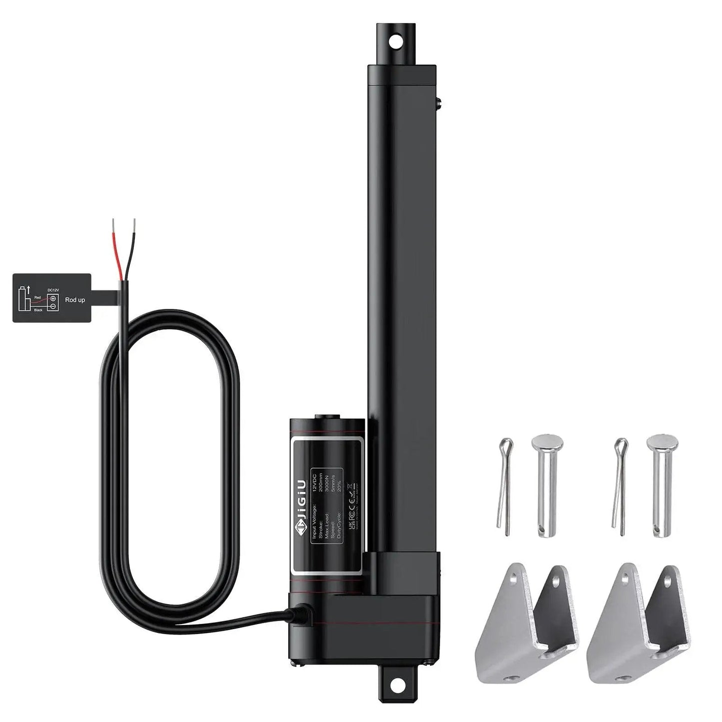 Beefy 12V Heavy Duty Linear Actuator With 8 Inch Stroke, 660 Lbs Capacity 3000N, mounting brackets, IP65 waterproof dustproof