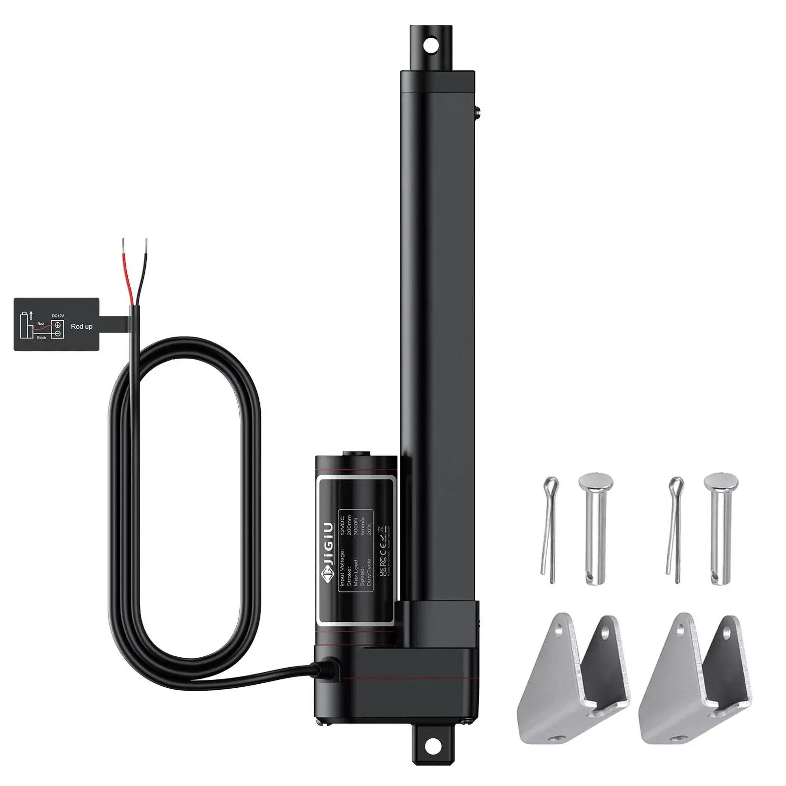 Beefy 12V Heavy Duty Linear Actuator With 8 Inch Stroke, 660 Lbs Capacity 3000N, mounting brackets, IP65 waterproof dustproof