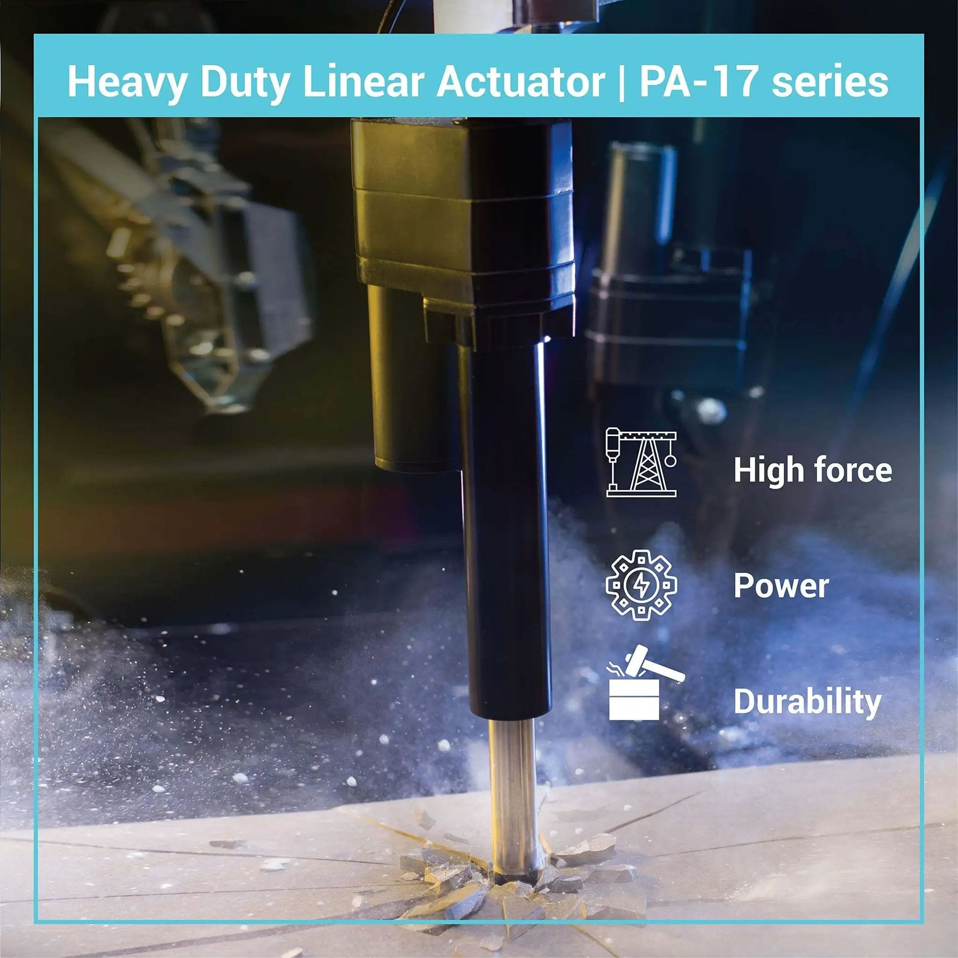 High Force 24V Linear Actuator With 10 Inch Stroke And 2000 Lbs Push Pull, Heavy Duty PA-17 Potentiometer Feedback, IP65 Protection