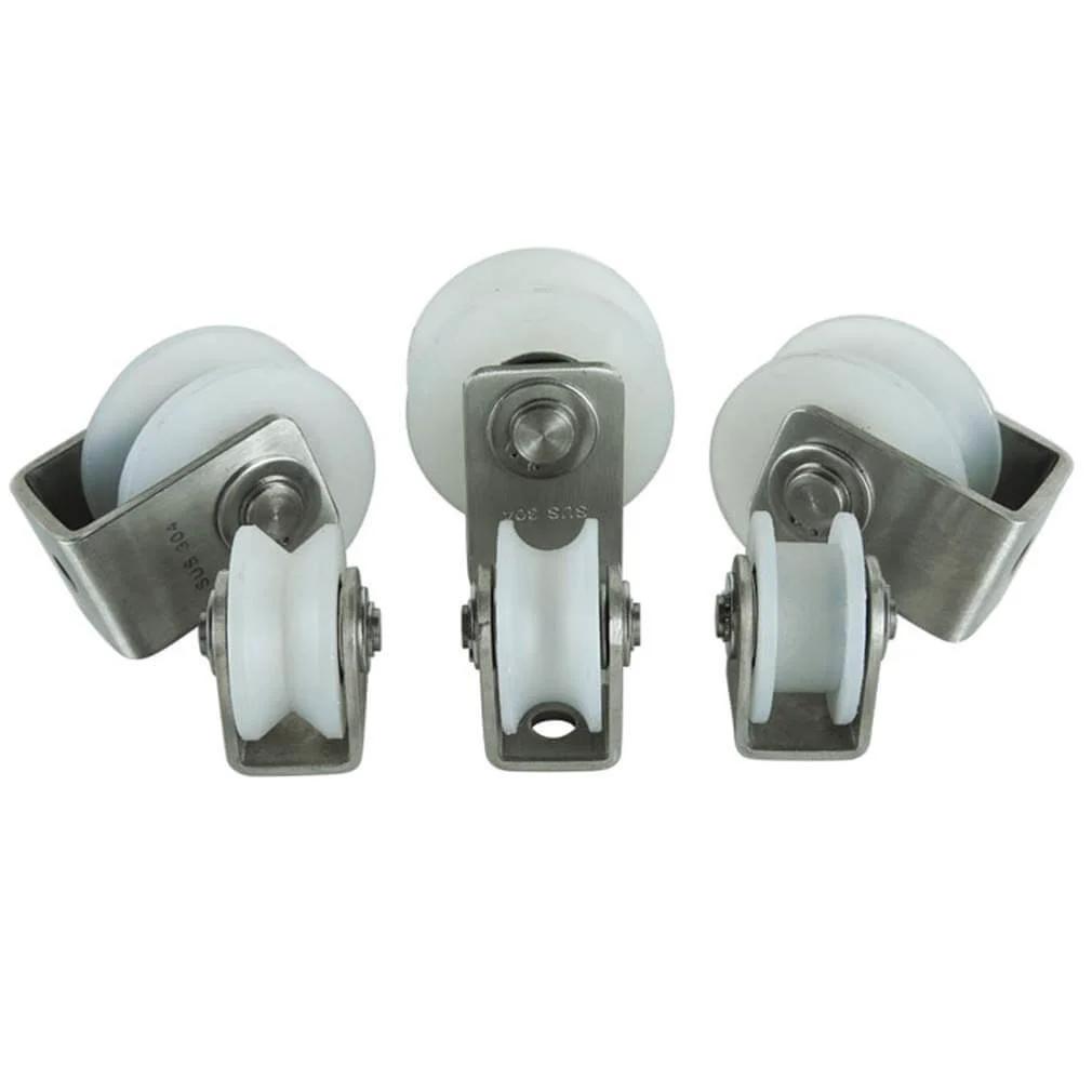 Pulley Wheel, Heavy Duty Nylon Sliding Track Roller with 304 Stainless Steel Bearing for Industrial Machines, U Type
