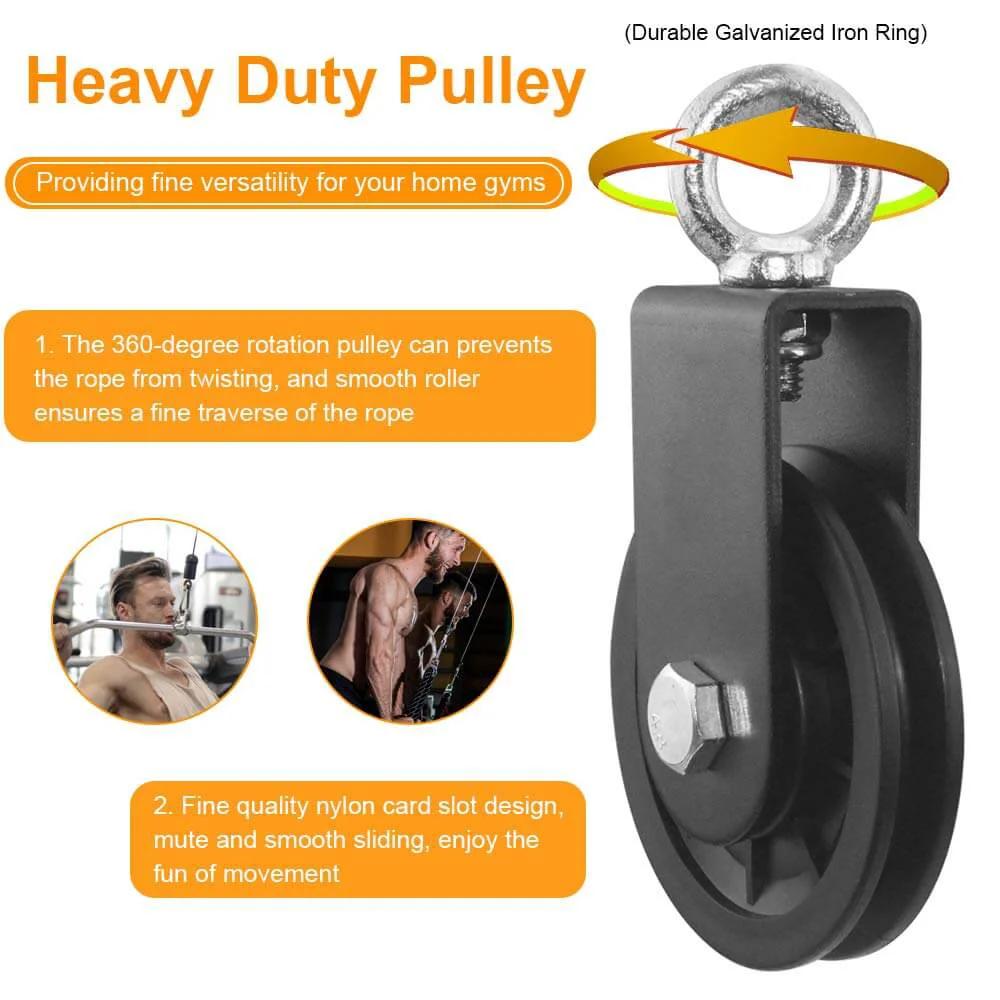 Cable Pulley - 3.54 In/90 mm 360 Degree Rotation Traction Wheel, Strong Bearing Capacity Pulley System for Home Gym close-up