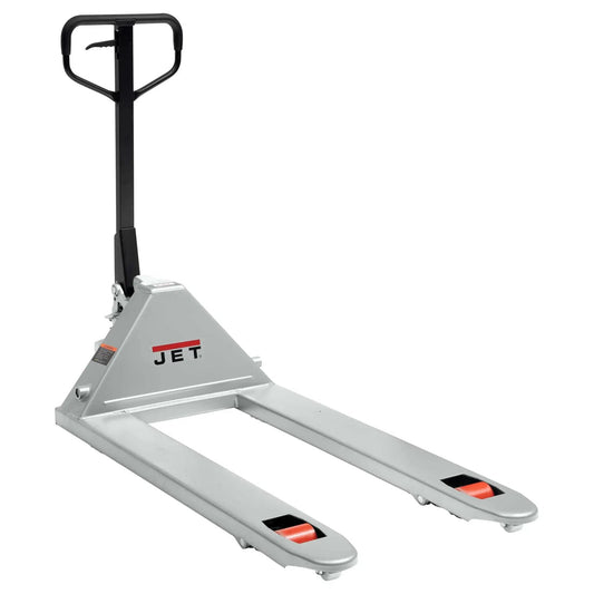 Heavy Duty Pallet Jack With 8000 Lb Capacity, 27 X 48 Inch Forks, Model JTX-2748B, Features Overload Protection, by Jet