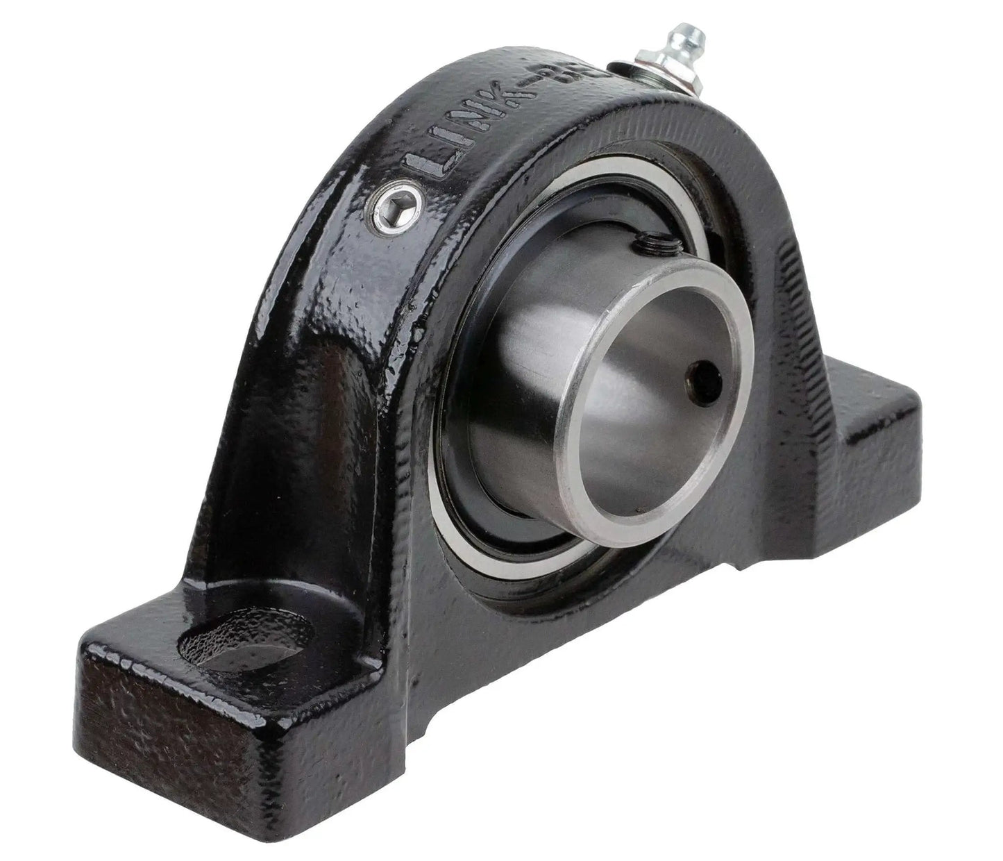 Heavy Duty Pillow Block Bearing With Cast Iron Housing And 2 7 16 Inch Bore P3S239E Sealed For Longer Life Interchangeable With Other Brands Industrial Grade Rexnord Link-Belt side view