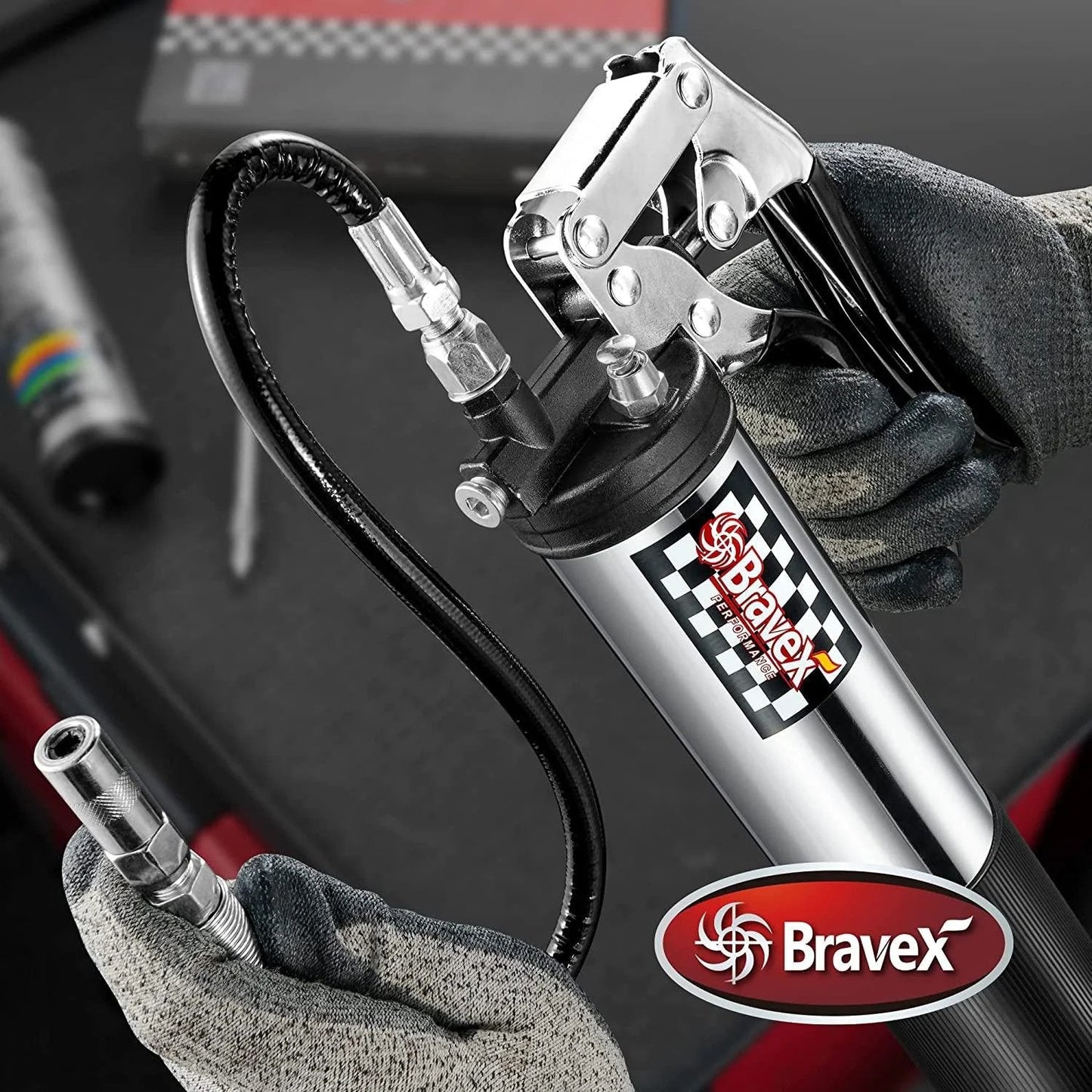 Heavy Duty Pistol Grip Grease Gun - Flex Hose