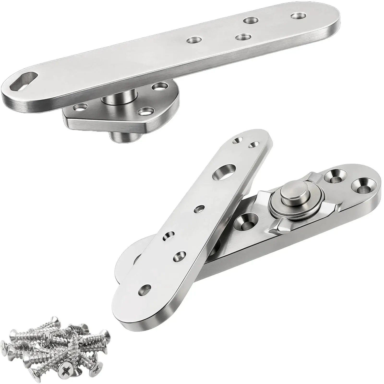 Heavy Duty Pivot Hinge With Hold Open for Concealed Doors up to 1100 lbs, 304 Stainless Steel Hidden Door Hardware with screws