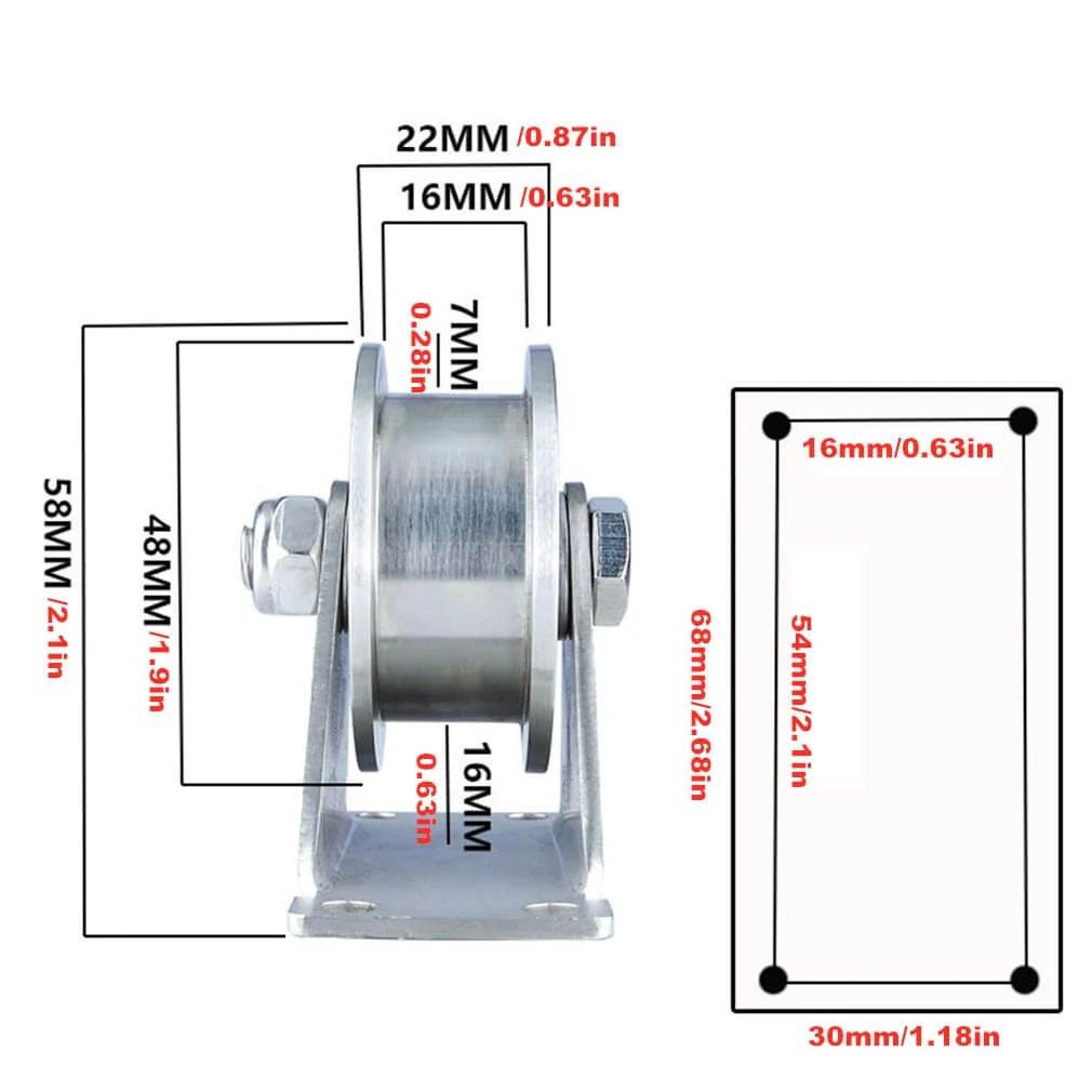 Pulley,Pulley Wheel, 304 Stainless Steel Pulley Groove Sliding Gate Roller Track Wheel,Heavy Duty Caster,2pcs, Mute Double Bearings.