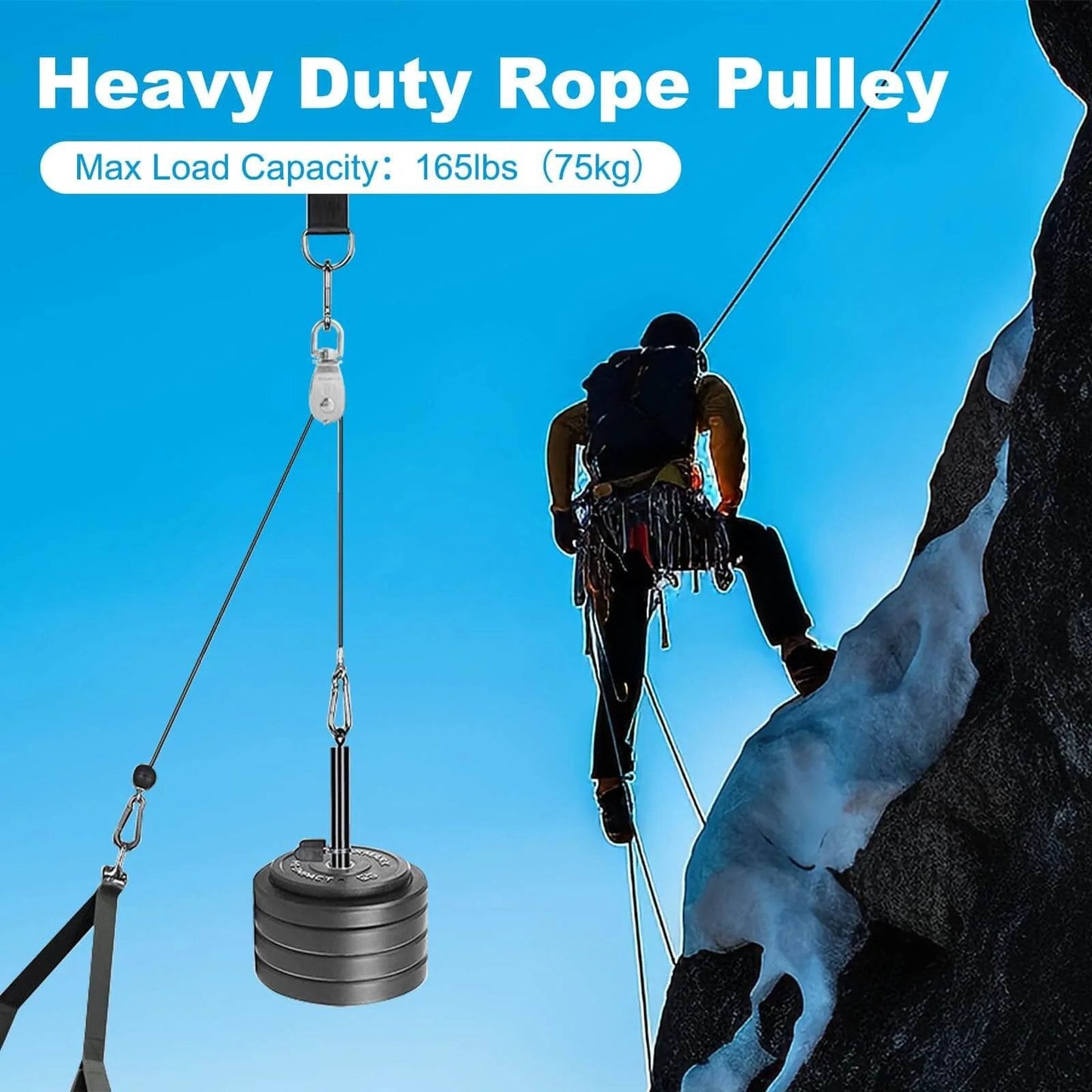 12 Pack M20 Single Pulley Block, 304 Stainless Steel Wire Rope Cable Pulley used for climbing with heavy load on rocky surface
