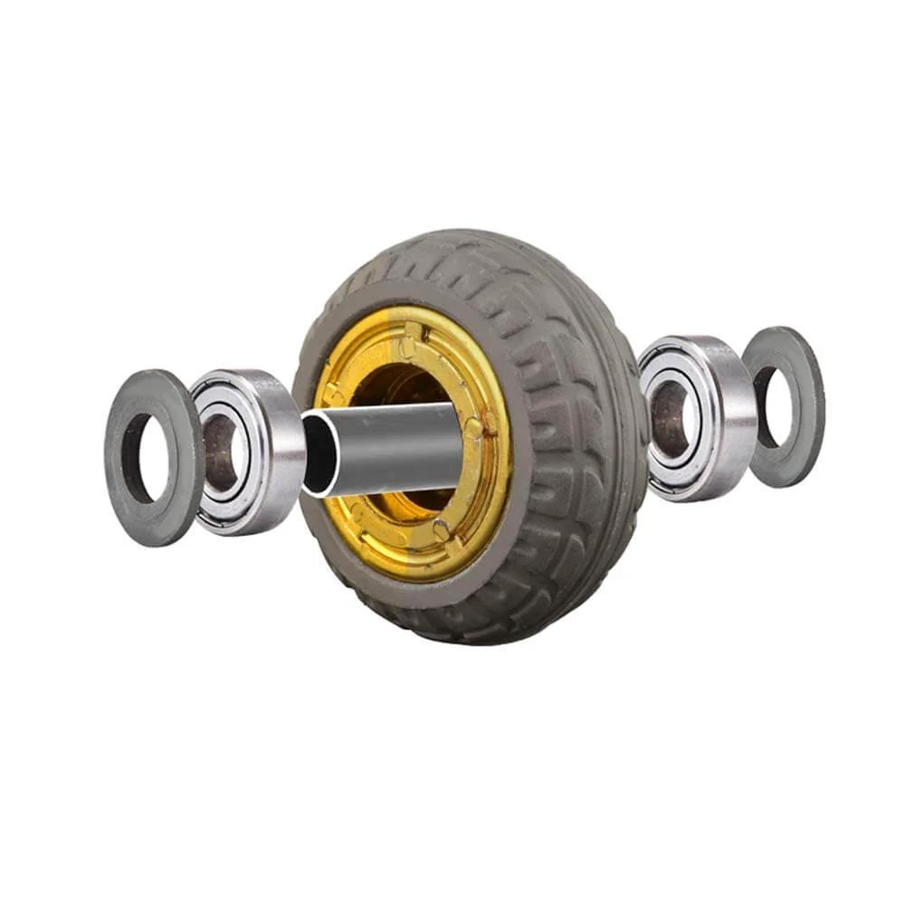 Heavy Duty Swivel Rubber Plate Caster Wheel, Industrial Furniture & Workbench Castor with Tire Tread, Silent Double Bearing Design, 200kg Load