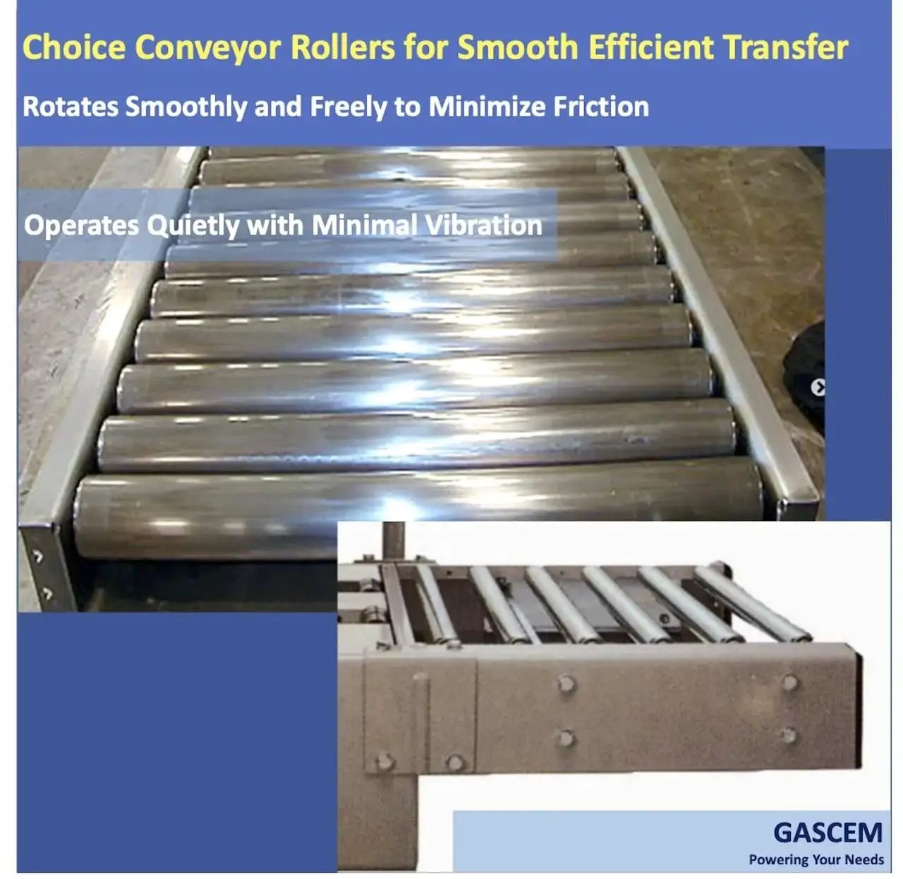 Set Of 2 Heavy Duty Galvanized Steel Conveyor Rollers For Roller Conveyor Systems 16 Inch Between Frame Length One And A Half Inch Diameter Rollers Quarter Inch Axle Replacement Steel Rollers With Spring Loaded Quick Install For Fast Downtime Maintenance in operation