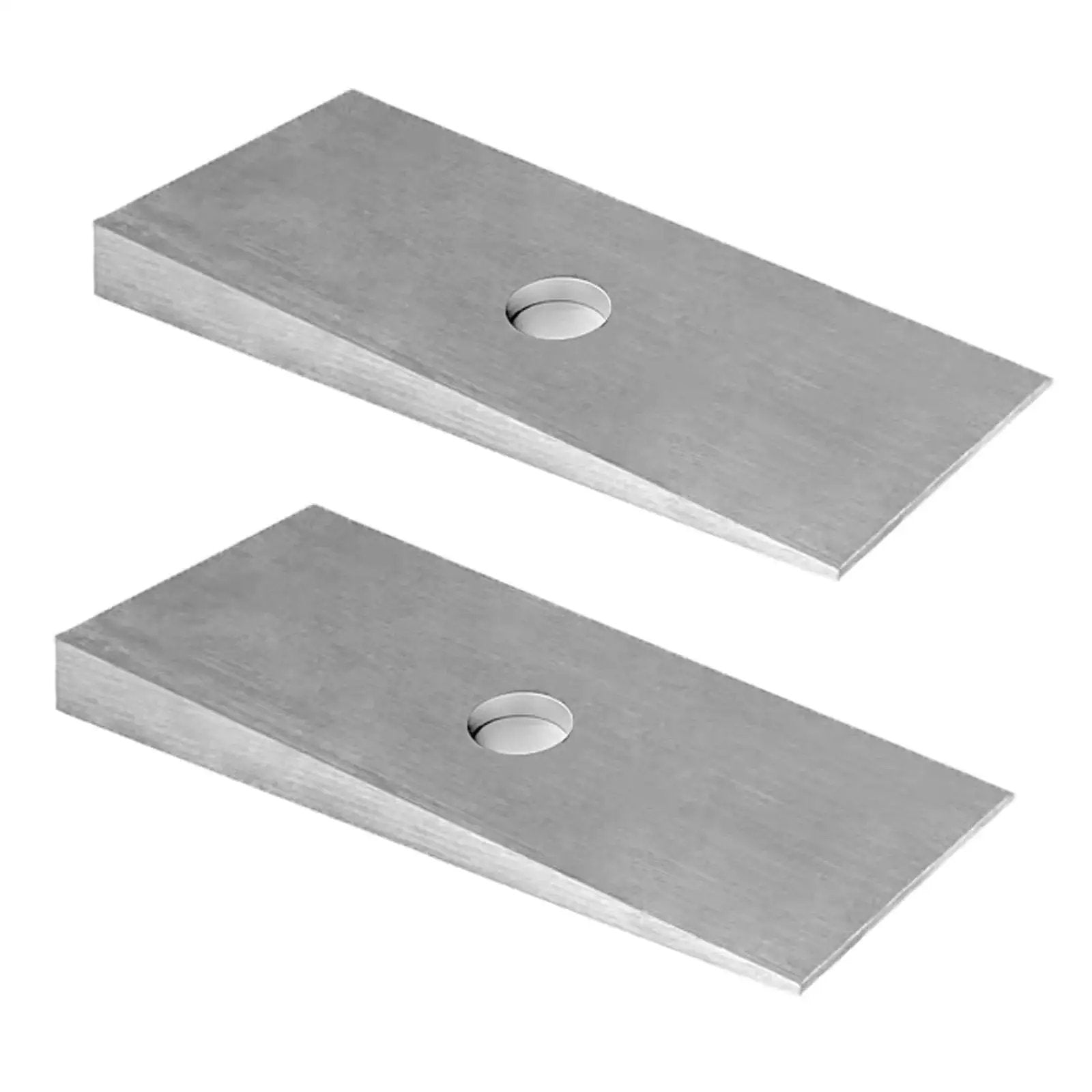 Heavy Duty 2.5 Degree Steel Shims For Universal Suspension Axles Set Of 2 In Silver Carbon Steel With Burr Free Smooth Surface