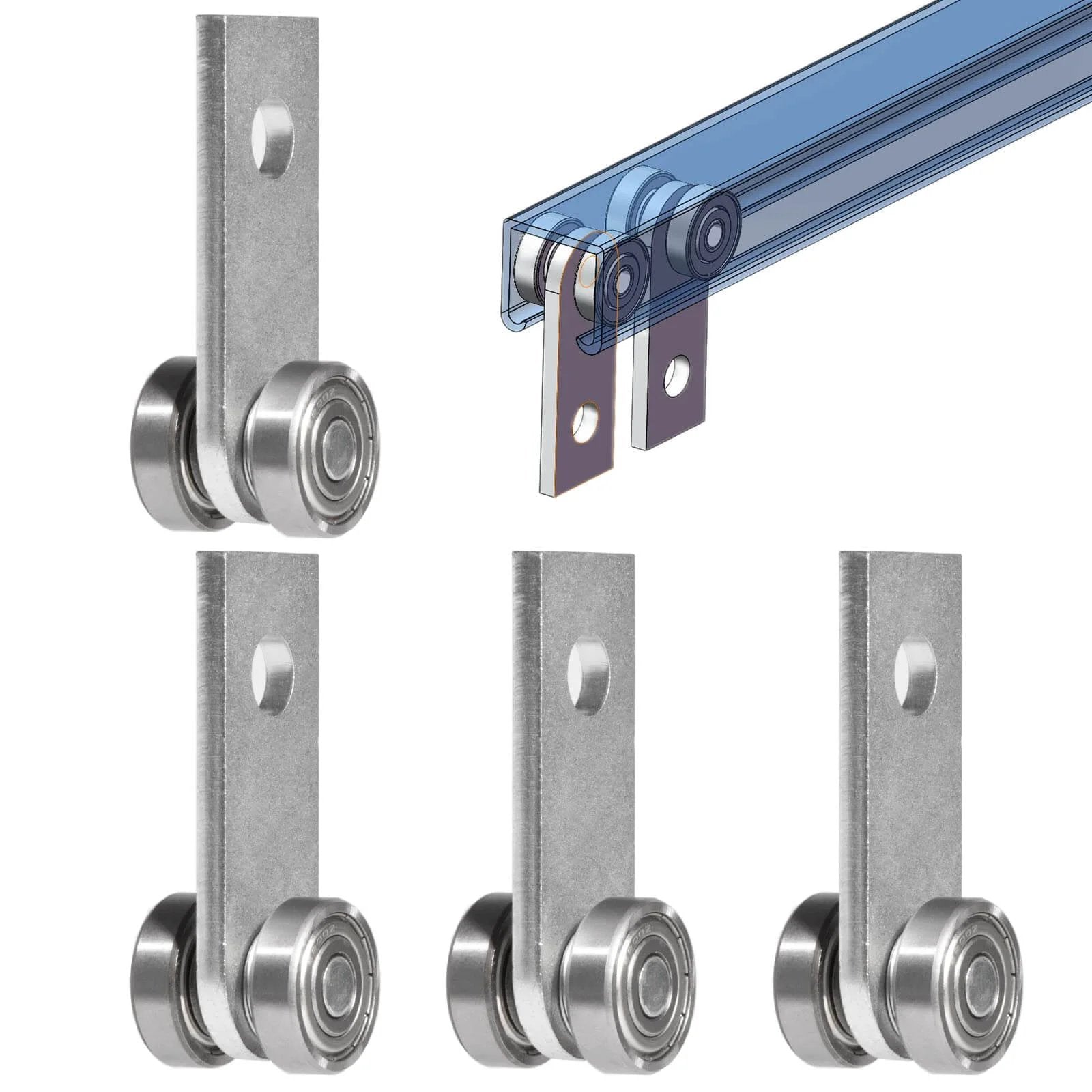 2 Wheel Trolley Assembly Stable Welded Roller Design for 1-5/8 Inch Wide and Taller Strut Channels Heavy Duty Steel Build