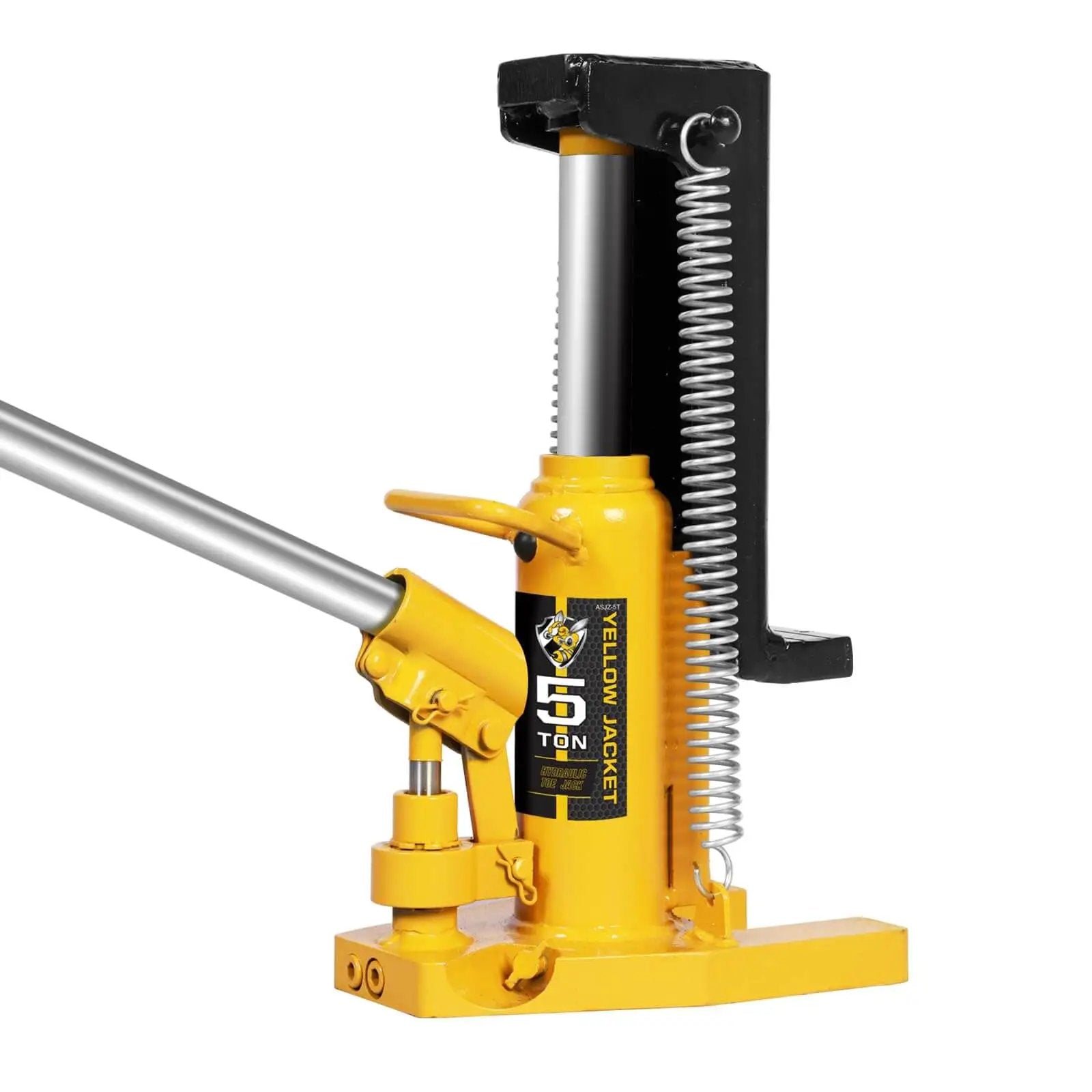 Heavy Duty Toe Jack 2.5 Ton With 5 Ton Top Lift For Cars And Machinery, Air Hydraulic Claw Jack by Yellow Jacket.
