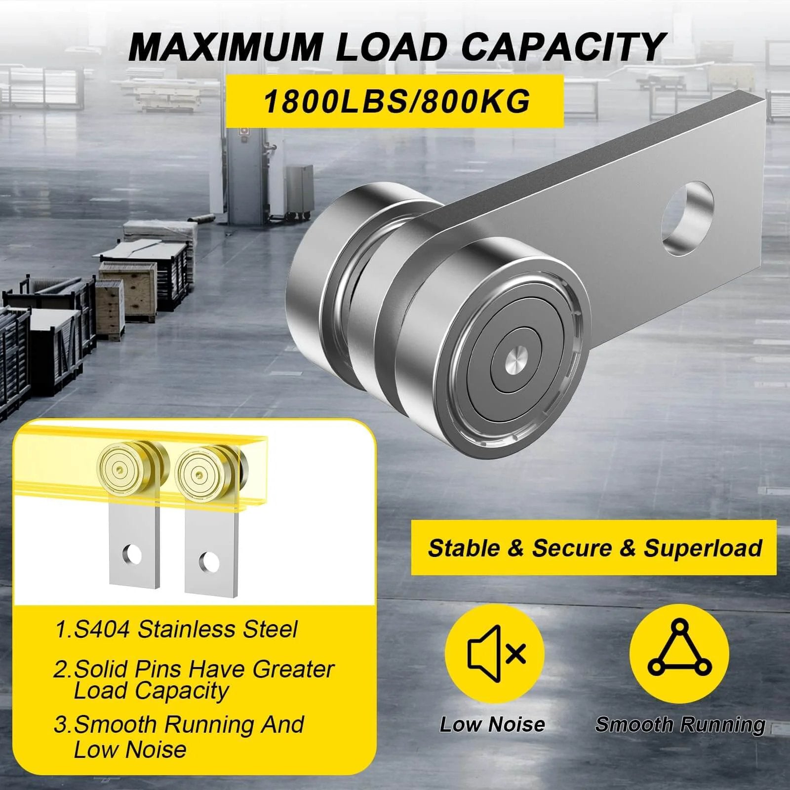 2 Wheel Trolley Assembly Rollers with Dual Bearings for 1-5/8 Inch & Taller Strut Channel, Heavy Duty Galvanized Carbon Steel, 4 Sets