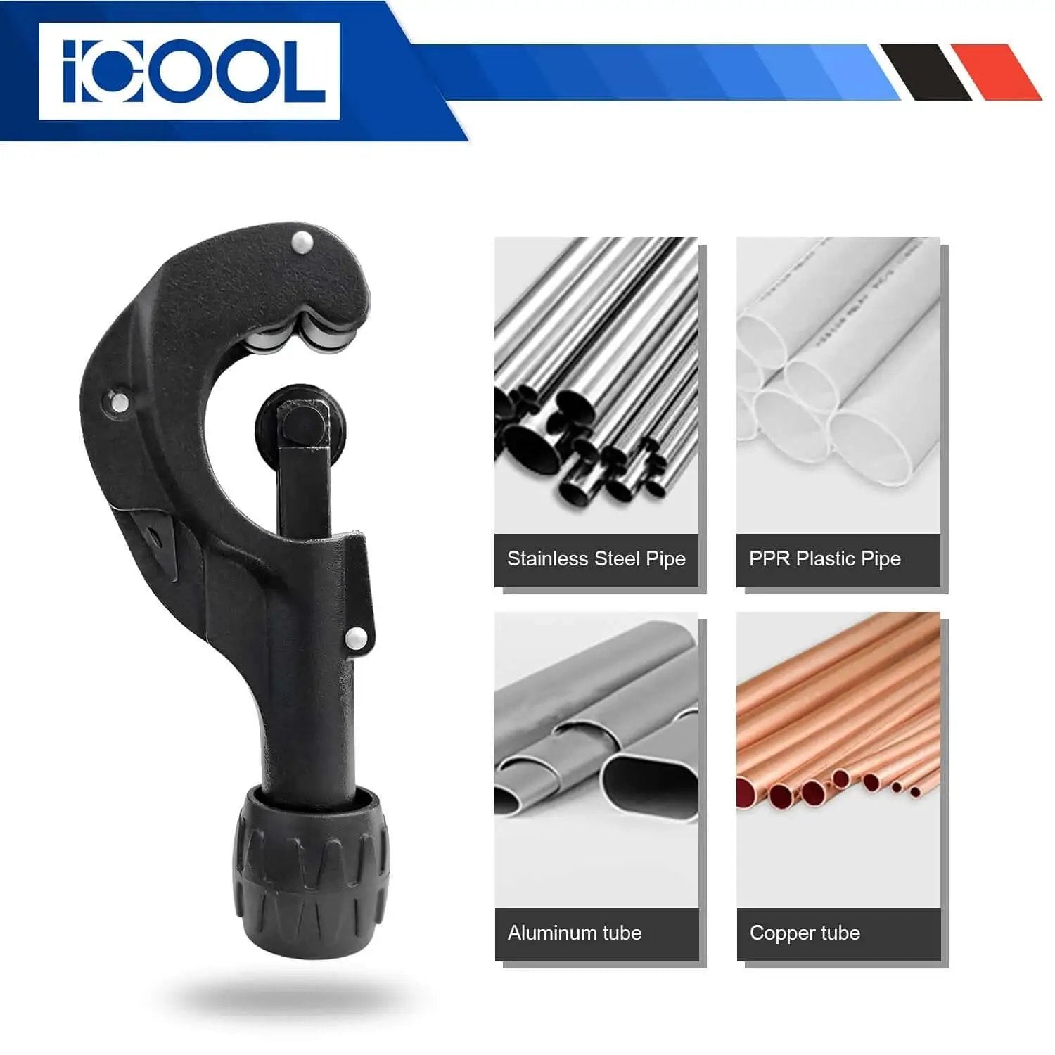 Heavy Duty Tube Cutter For Copper Brass Aluminum And PVC Pipes From One Eighth To One And Three Eighths Inch Range Matte Finish