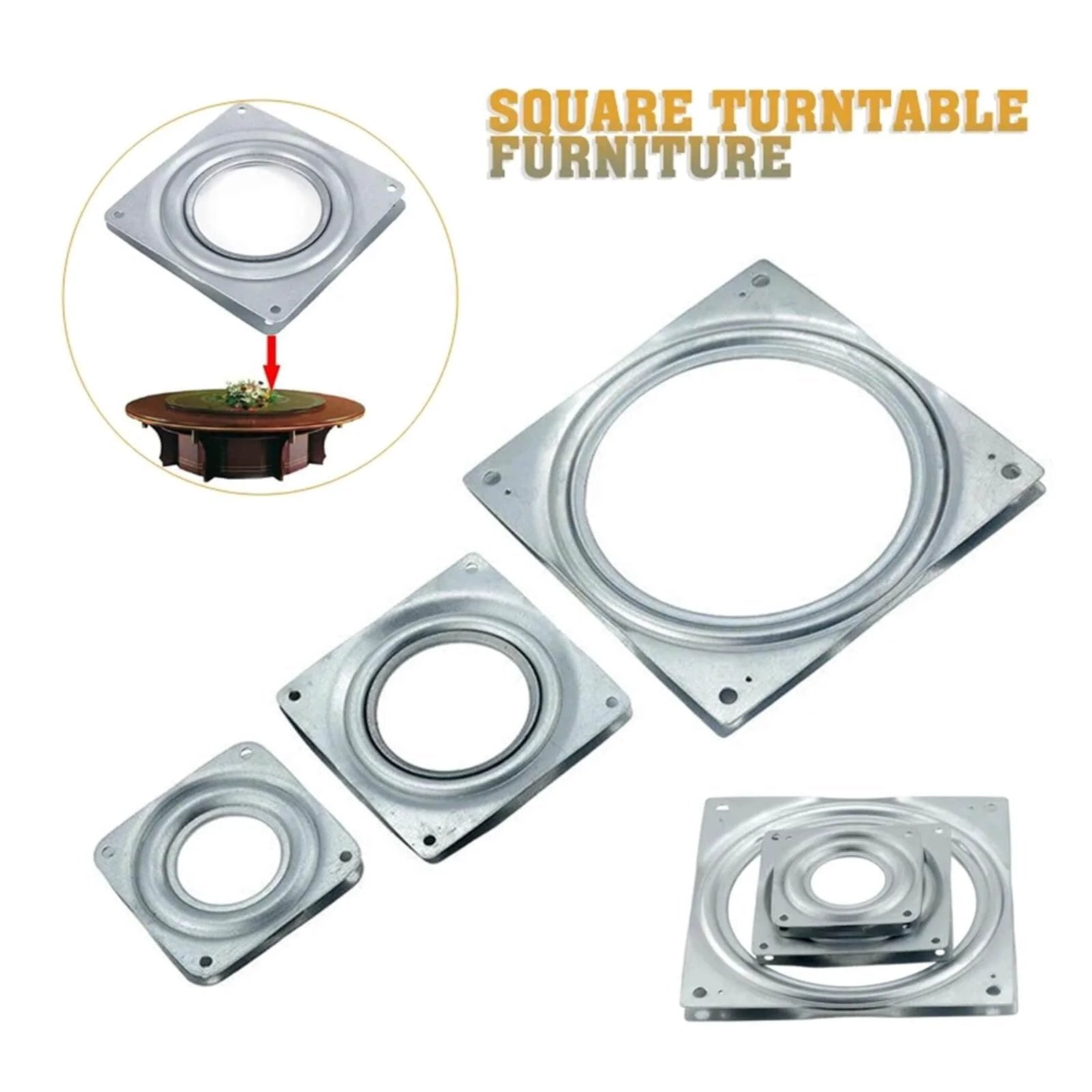 4 Inch Heavy Duty Rotating Turntable Swivel Plate, Aluminum Alloy, for Furniture Display Stand