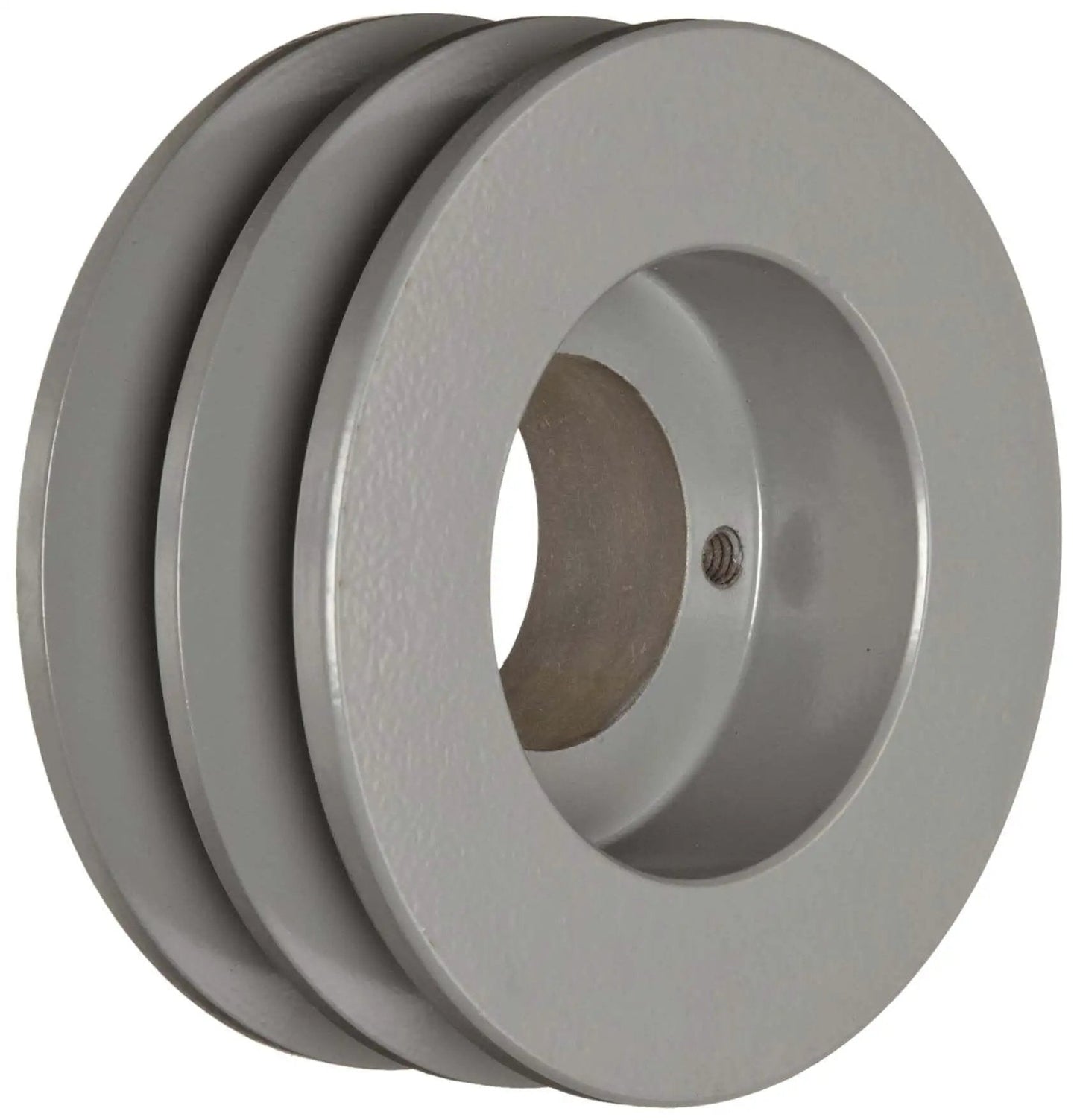 Heavy Duty QT Bushed V Belt Sheave For B Belt Two Grooves Cast Iron 4.25 Inch Diameter 5890 RPM Max TB Woods 2BK45 visible