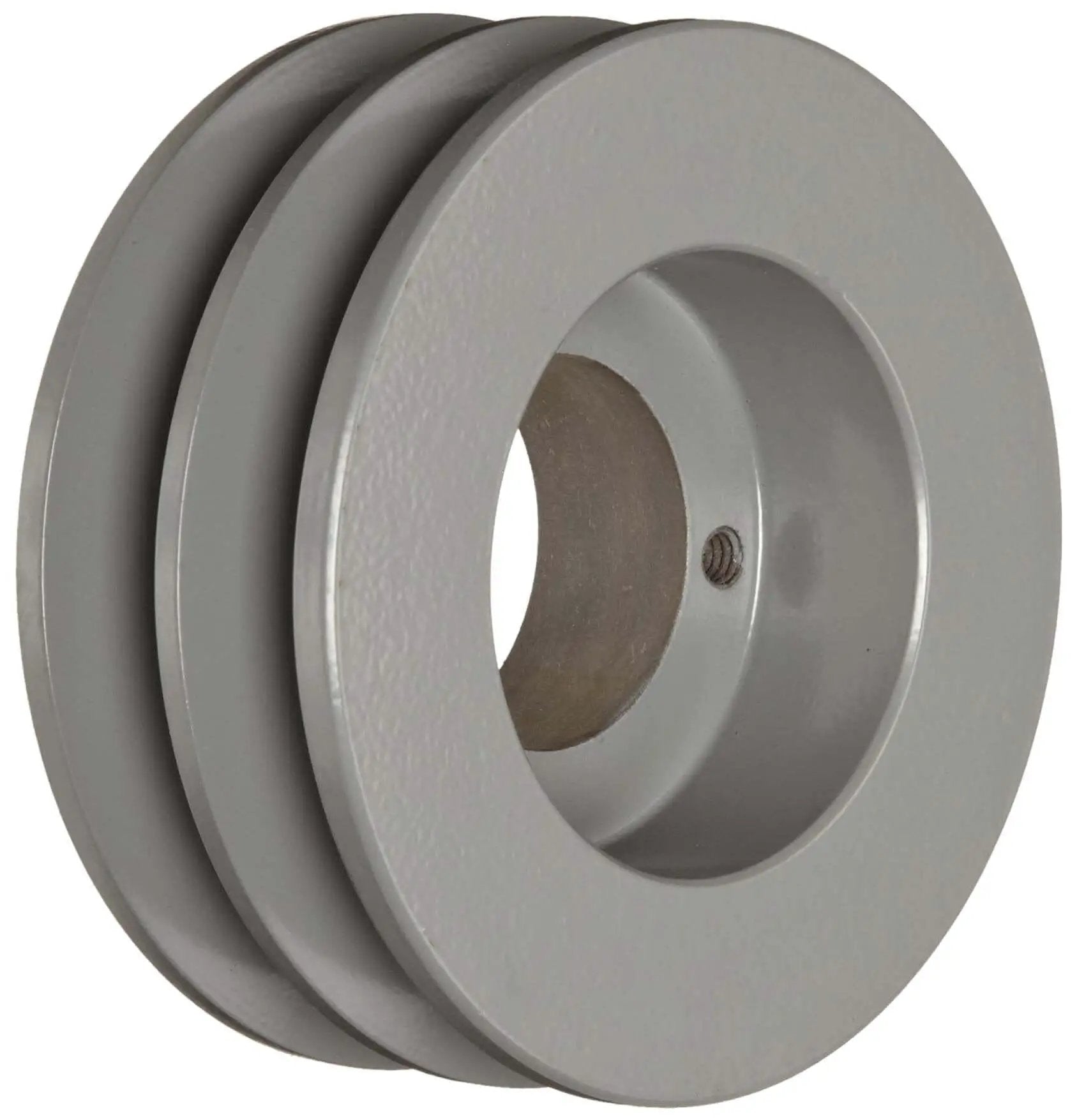 Heavy Duty QT Bushed V Belt Sheave For B Belt Two Grooves Cast Iron 4.25 Inch Diameter 5890 RPM Max TB Woods 2BK45 visible