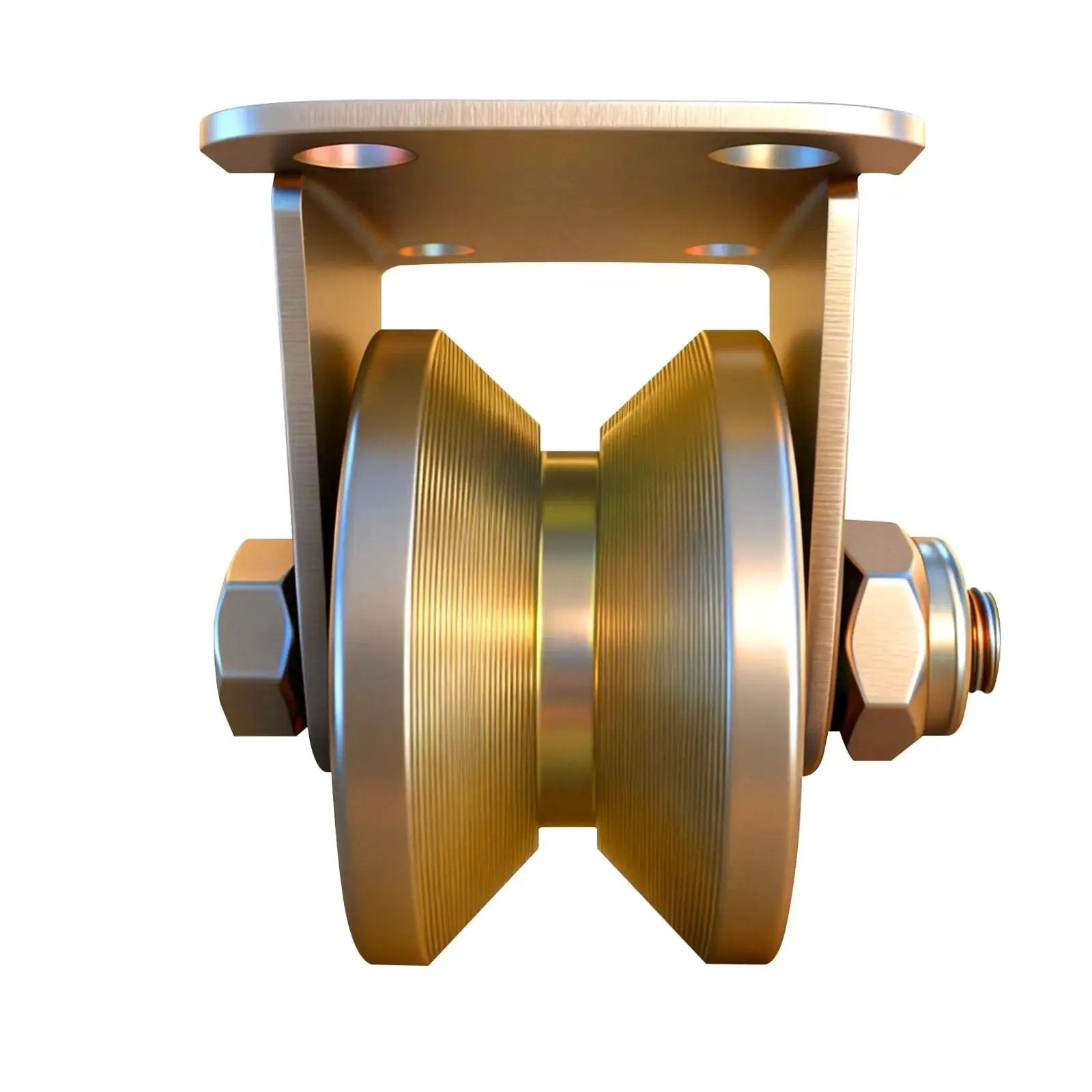2 Inch V Groove Sliding Gate Wheels Heavy Duty Rigid Casters For Inverted V Track Rails Industrial Roller Set, side view