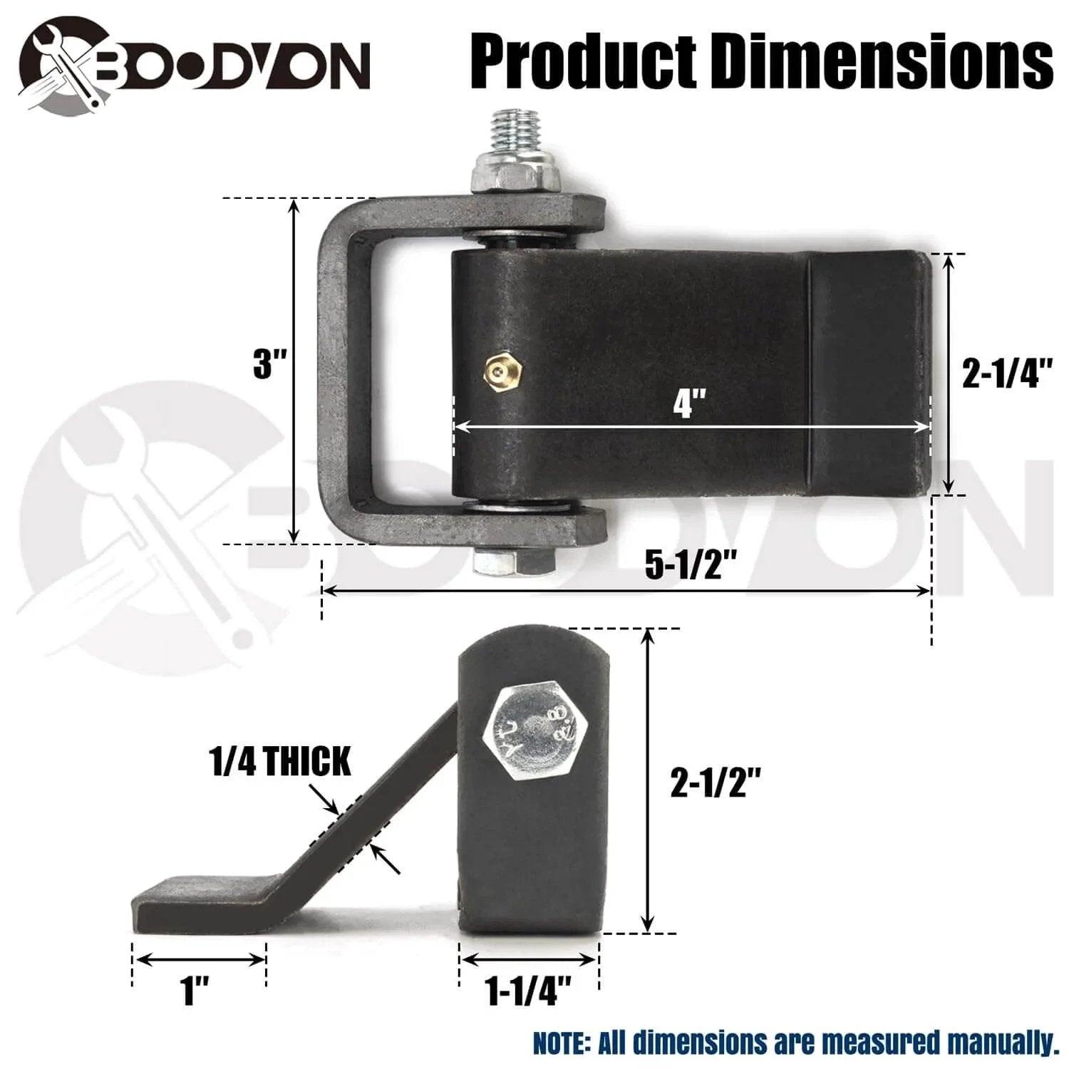 Product dimensions for Weld On Trailer Hinges With Grease Fitting Short Leaf Heavy Duty Dump Trailer Hinges For Truck Trailer Doors Six Pack