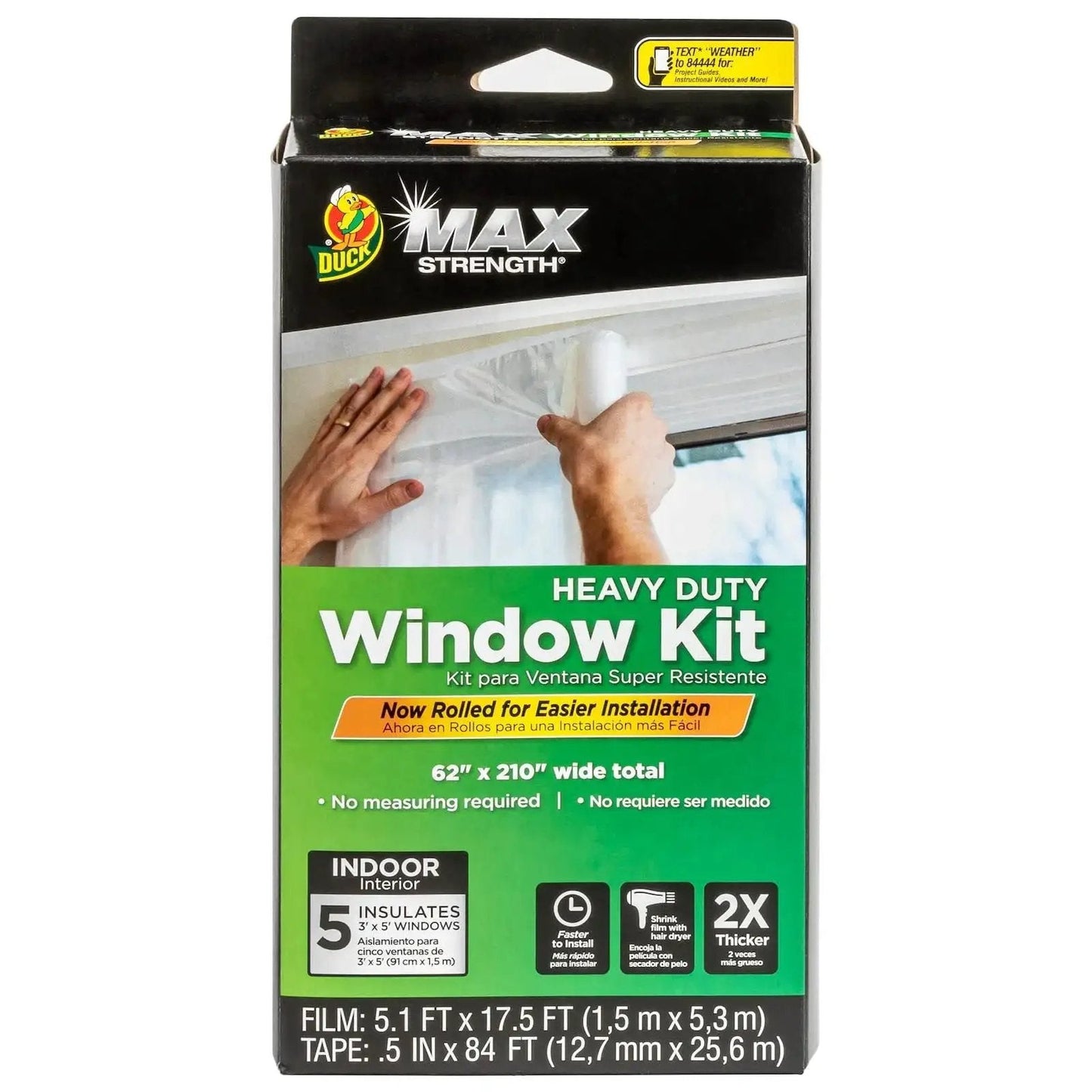 Box of Heavy Duty Window Insulation Kit For Cold Weather Fits Up To Five Windows With Puncture Resistant Shrink Film And Window Tape