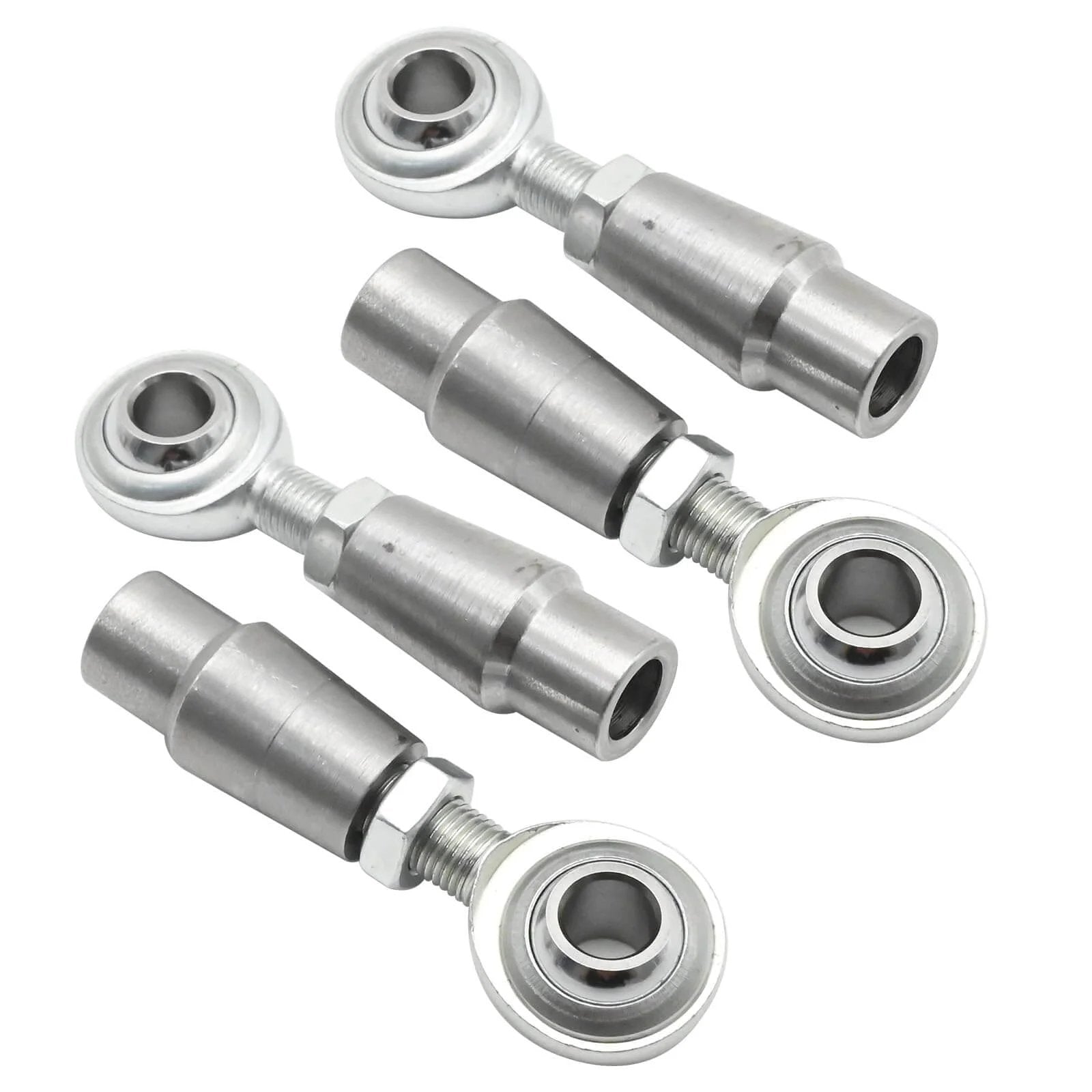 3/8 x 3/8-24 Heim Joint Panhard Bar Kit, rod end kit with tube adapters and jam nuts, set on white background