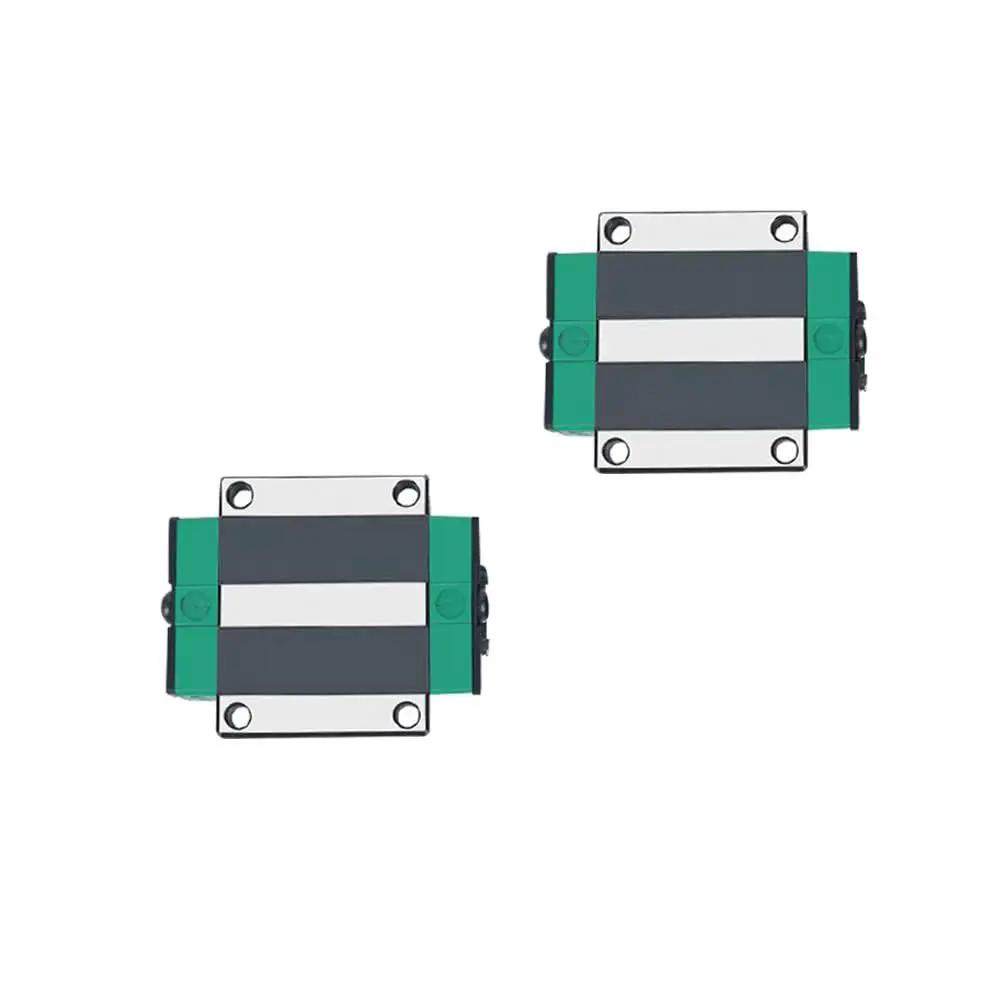 HGW25CA Linear Slider Bearing Block Set, 2 pcs flange bearing slider blocks for HG25 CNC linear guides in steel, front view