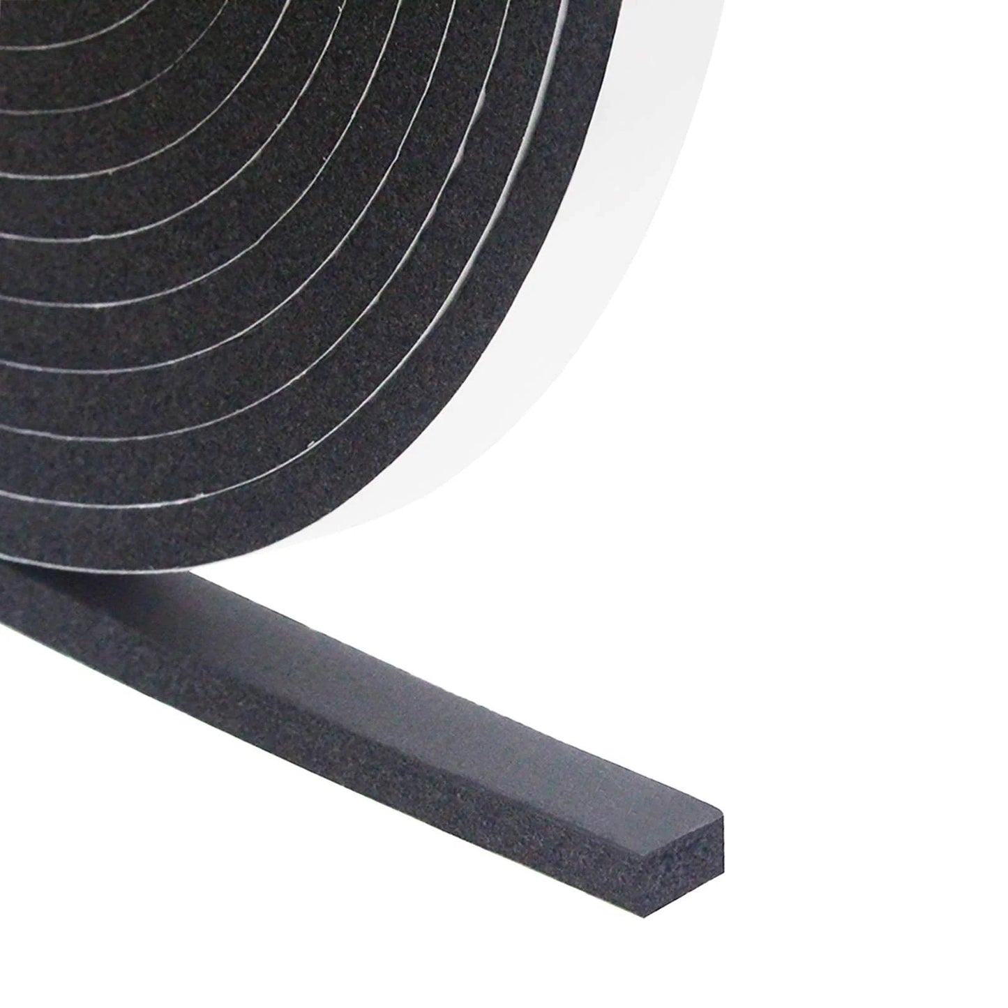Premium Foam Insulation Tape DGSL Weather Stripping For Doors And Windows, 0.5 in x 0.25 in closed-cell foam on a roll.