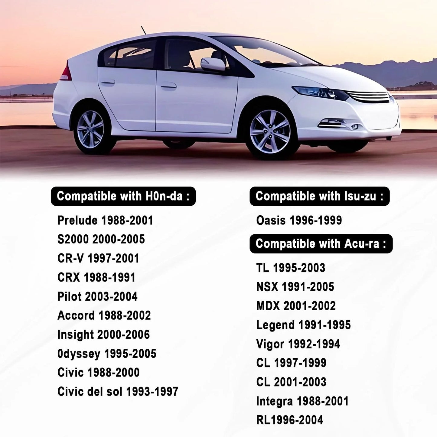 Engine Coolant Temperature Sensor Replacement For Honda Civic Del Sol Insight CRV CRX Accord Odyssey Pilot Isuzu Oasis Acura MDX NSX Integra TL RL And More By SYudwen, installation compatibility chart.