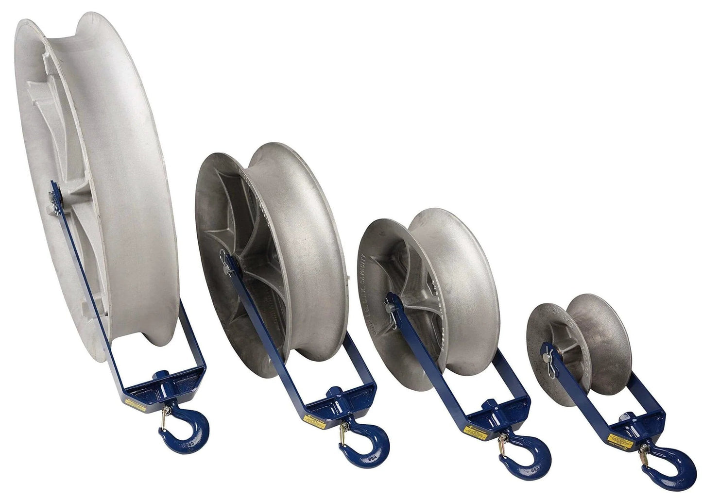 Four Hook Type Sheaves - Heavy Duty Cable Guide with 18' Diameter & 8,000 LB Capacity - 818, various sizes shown