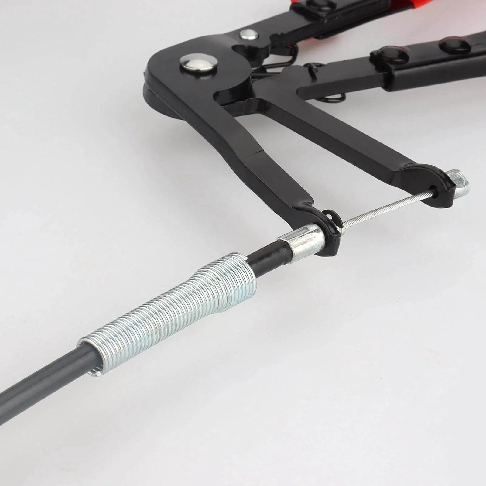 Hose Clamp Pliers Tool For Removing And Installing Flat Hose Clamps And Spring Clamps With Cable close-up view