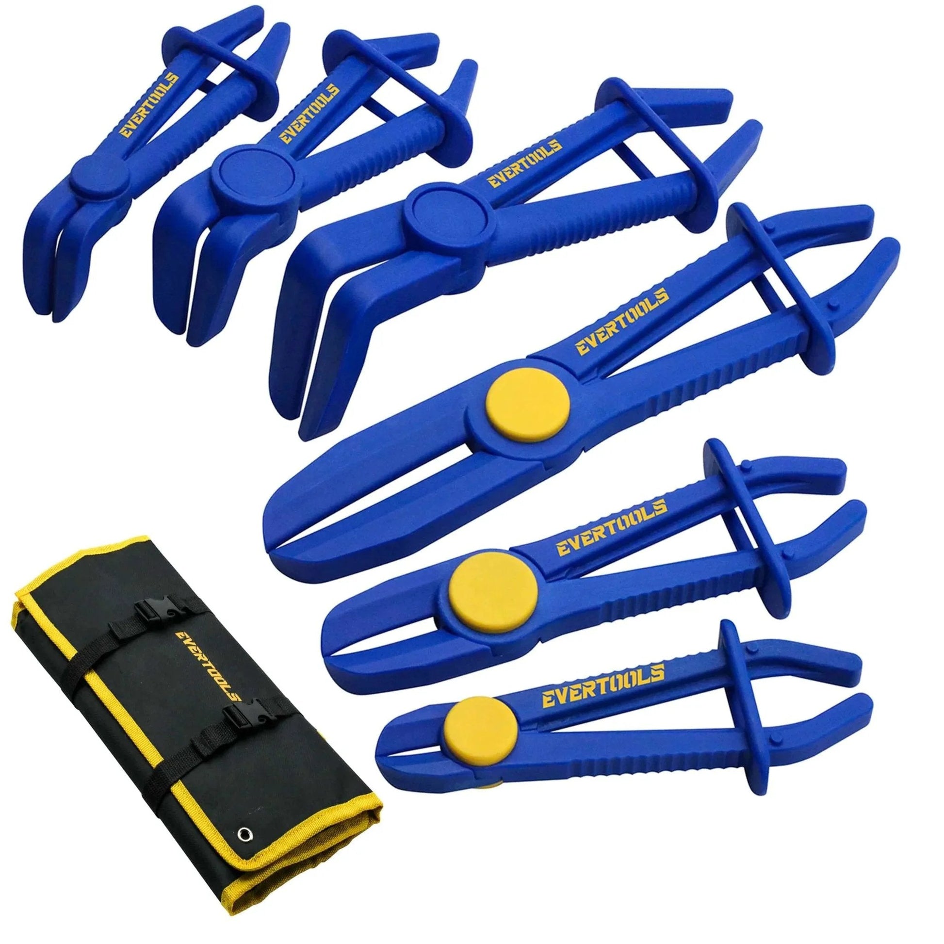 6 Piece Hose Clamp Pliers Set With Straight And 90 Degree Angled Jaws For Radiator And Fuel Lines Brake Coolant Hoses