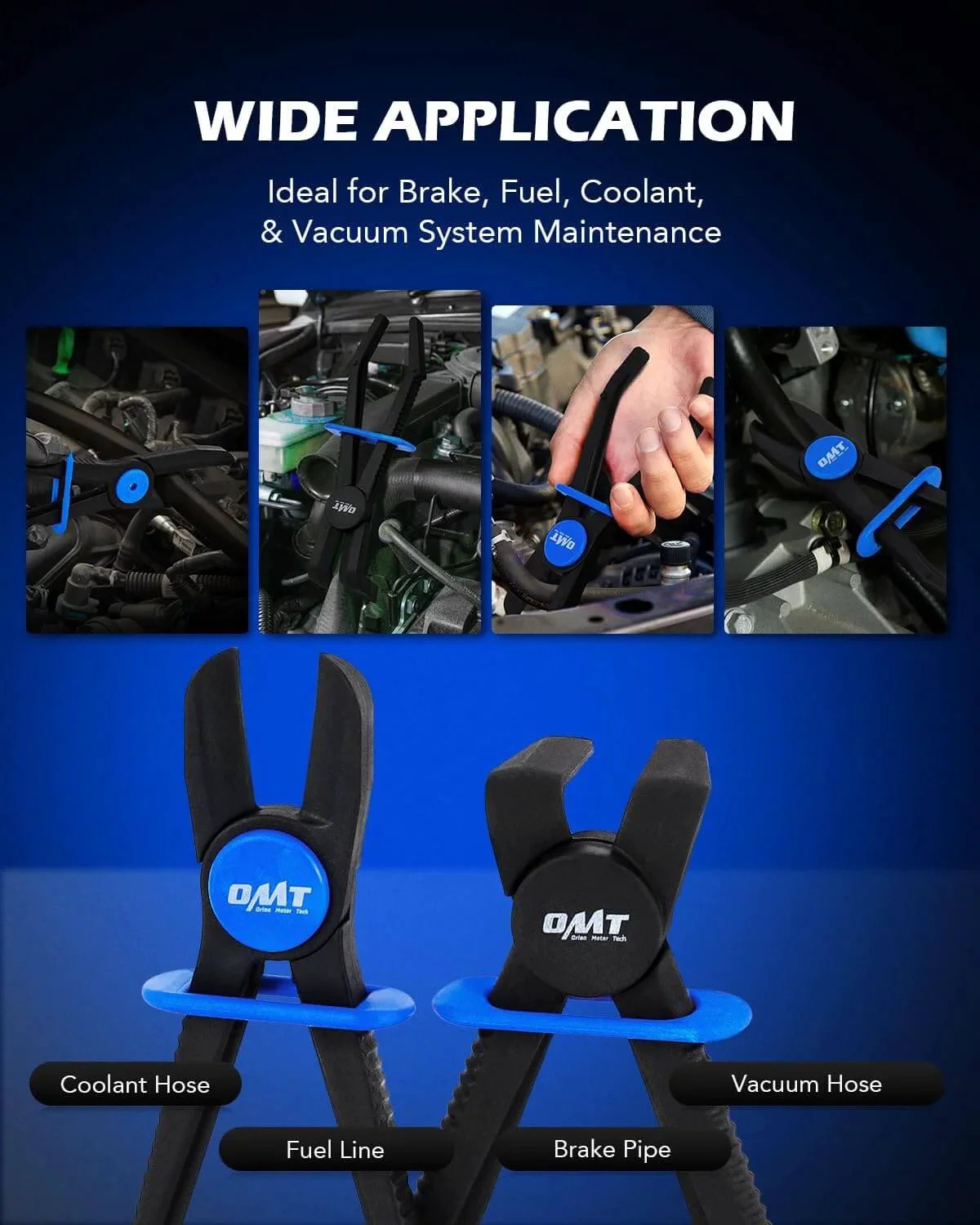 6 Piece Hose Pinch Off Pliers Set For Flexible Hoses Brake Fuel And Coolant Maintenance with straight and 90 degree pliers