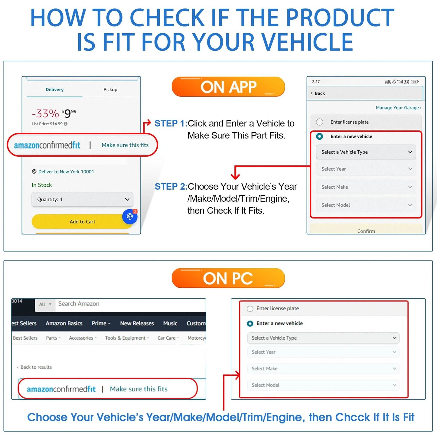 Instructions for checking if the Coolant Temperature Sensor Replacement For GM Cars And Trucks 1986-2007 is compatible with your vehicle.