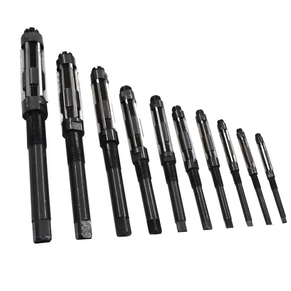 Adjustable Hand Reamer Set, 9 Piece High Speed Steel Reamers Ranging From 15/32 Inch To 1-3/16 Inch, Straight Flute, A Handy Pro Grade Kit For Drilling Machines And Other Gear Findmall