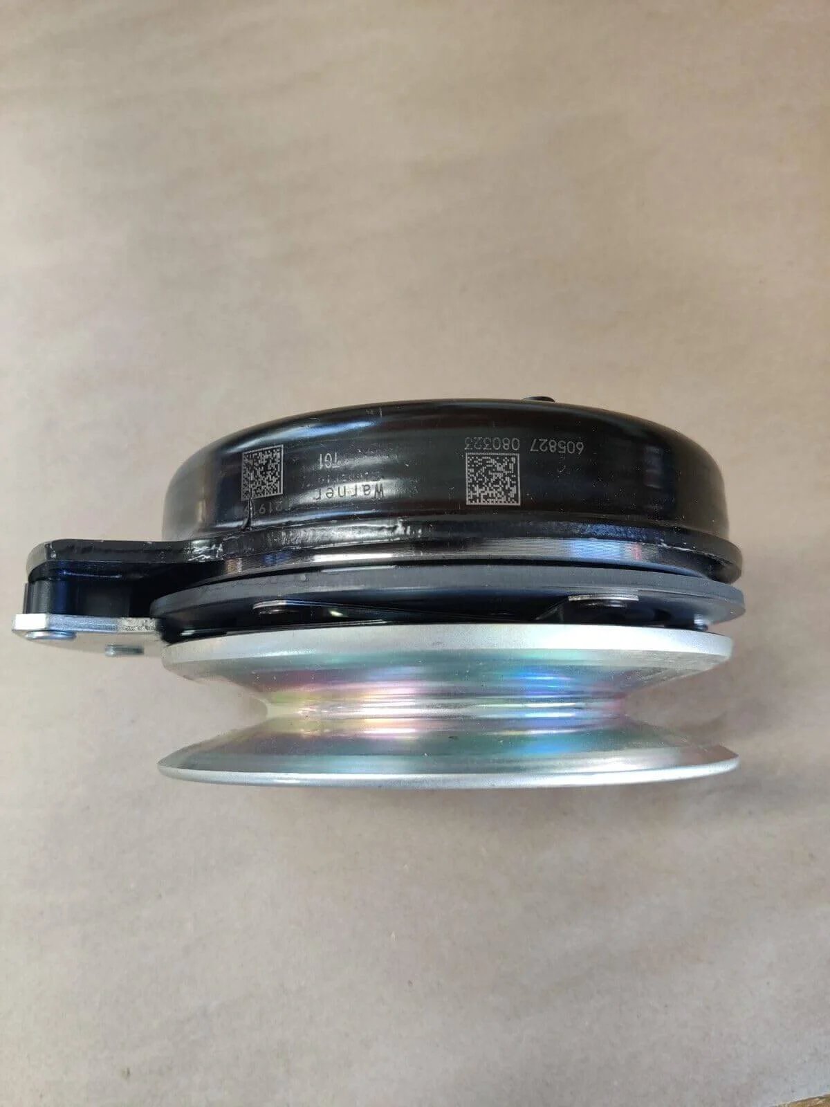 Side view of Replacement for Hustler Electric Clutch For 605827K 5219-193, metal construction for 36, 42, and 52 inch decks