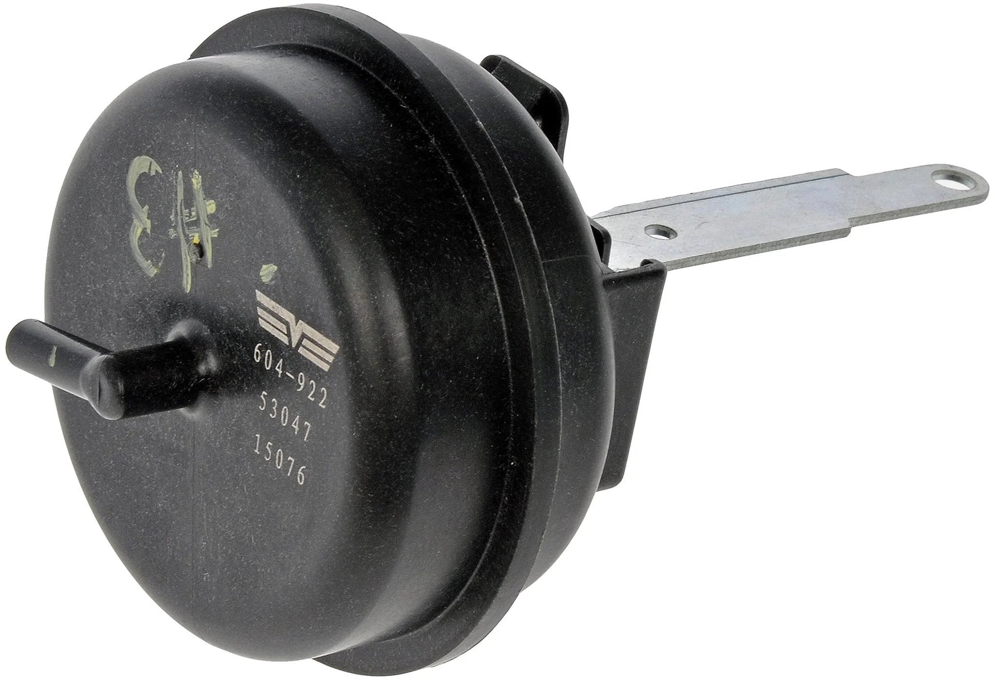 HVAC Blend Door Actuator For Chevy And GMC Vehicles Direct Replacement That Matches The Original Fit And Function On Select Models By Dorman 604922 side view of black actuator with connector.