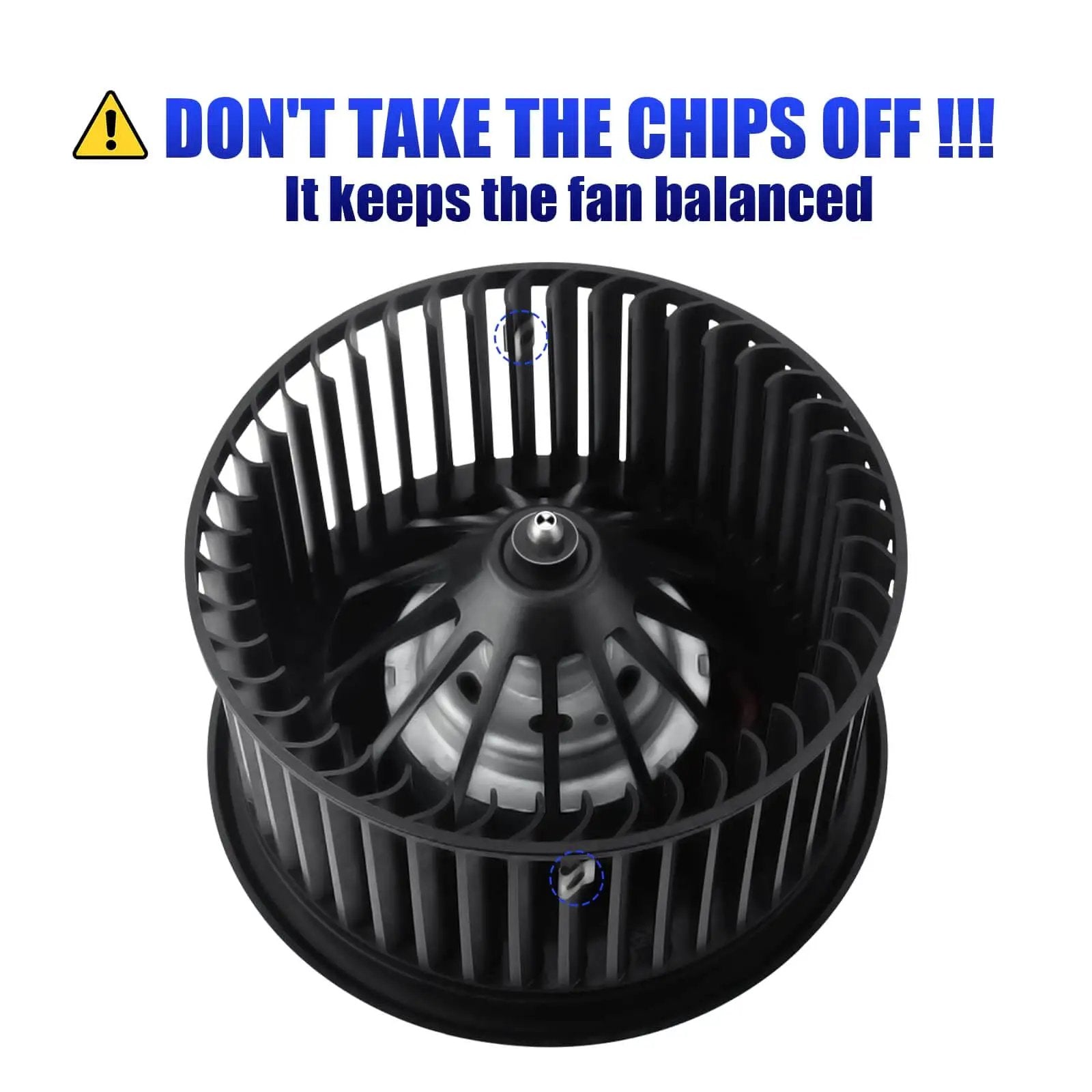 Top view of Premium HVAC Blower Motor With Fan for Ford Focus Escape C Max Transit Connect and Lincoln MKC Fits 2012 2019
