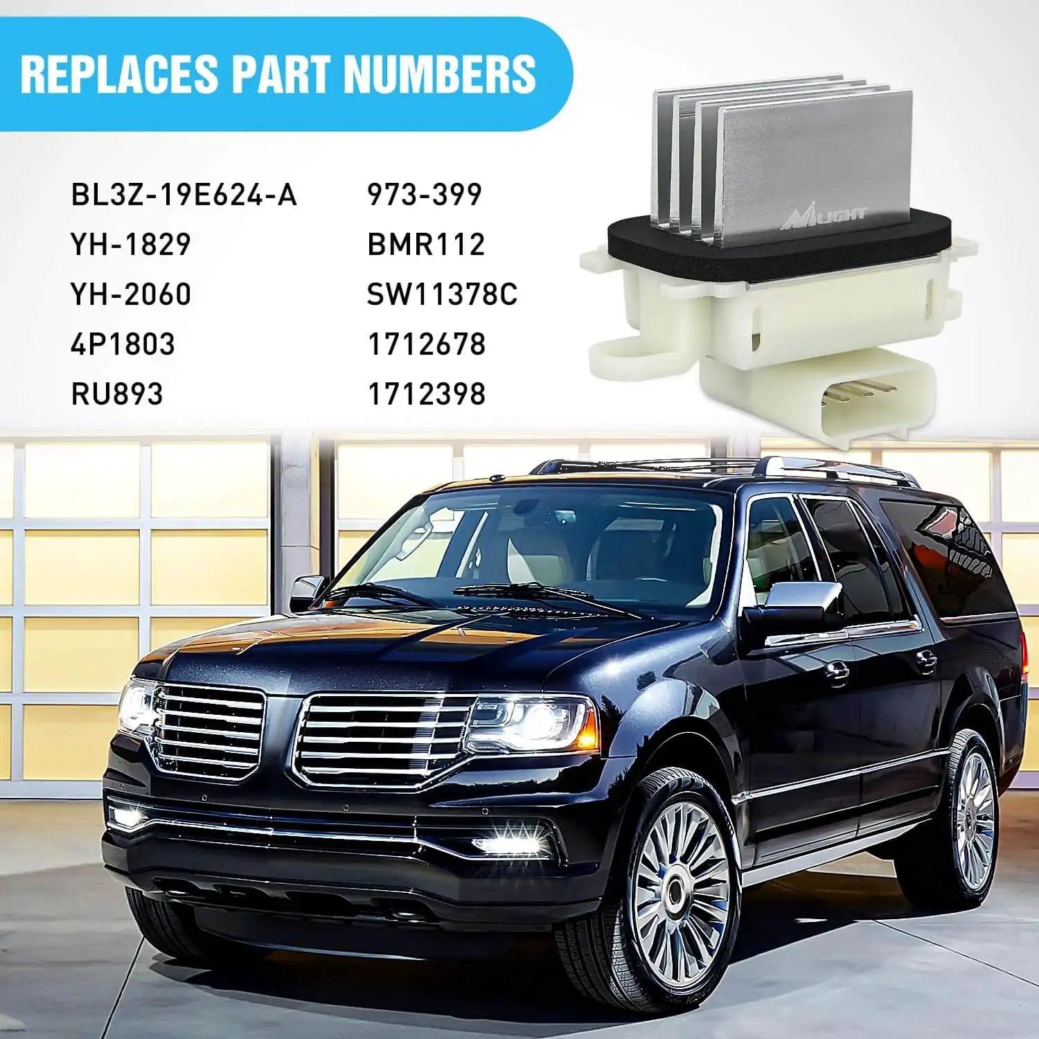 HVAC Blower Motor Resistor Replacement For Ford F150 2009 To 2014, Ford Expedition 2009 To 2017, Lincoln Navigator 2009 To 2017