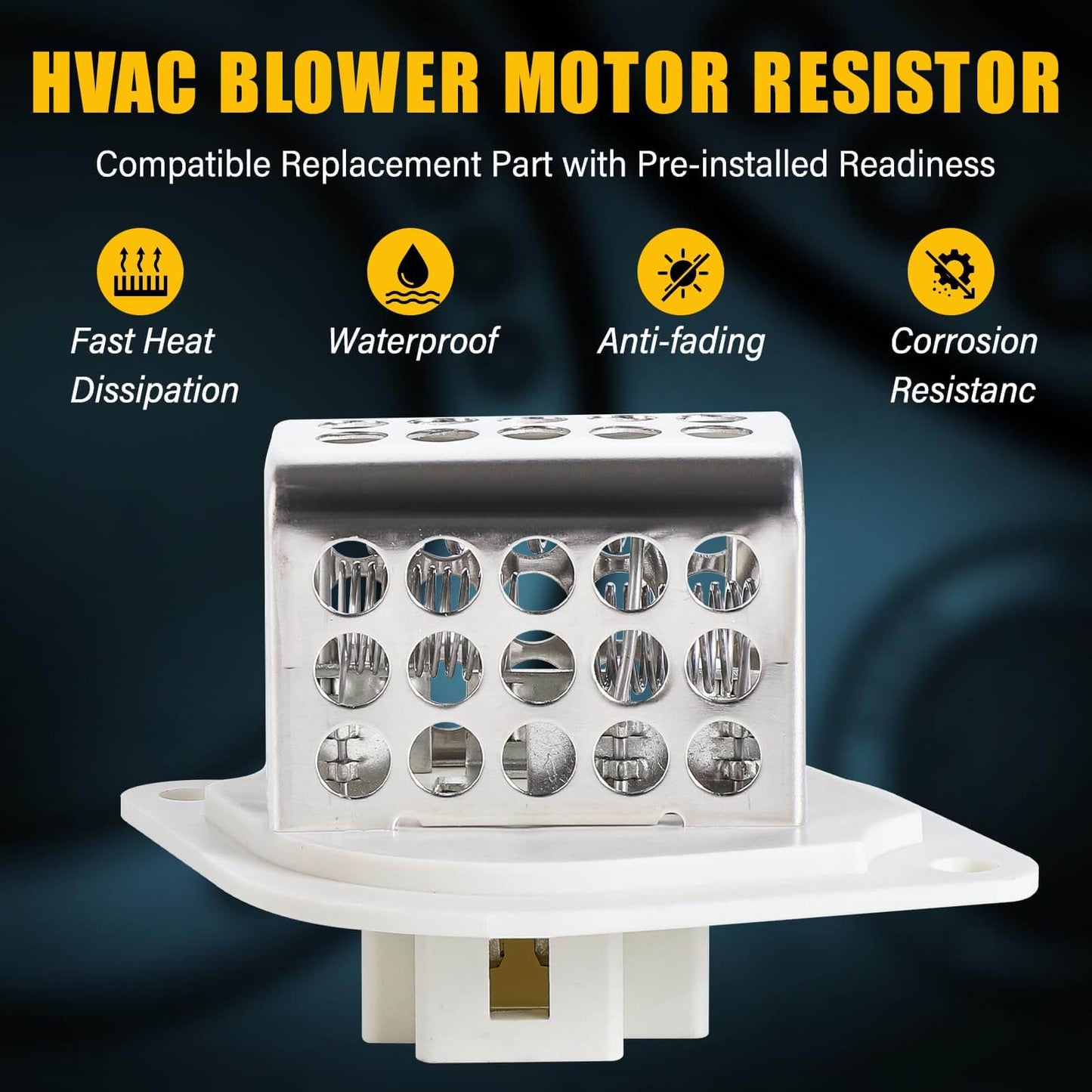 HVAC Blower Motor Resistor for Jeep Wrangler TJ XJ and Cherokee Replaces OE RU353 RU1046 4864957 3A1101 CR158