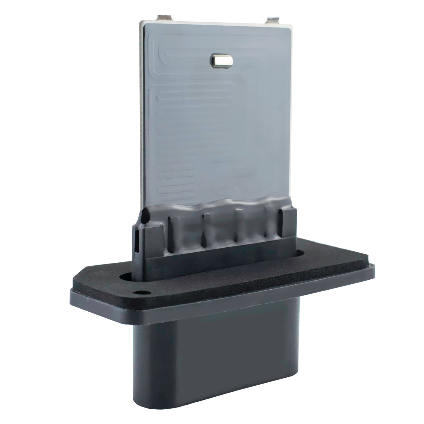 Front view of HVAC Blower Motor Resistor Kit For Ford Expedition Explorer Sport Trac Lincoln Aviator Navigator Mercury Mountaineer 2002 To 2007 Replacement Heater AC Module Ruizure, showing off the module's black base and metallic top.