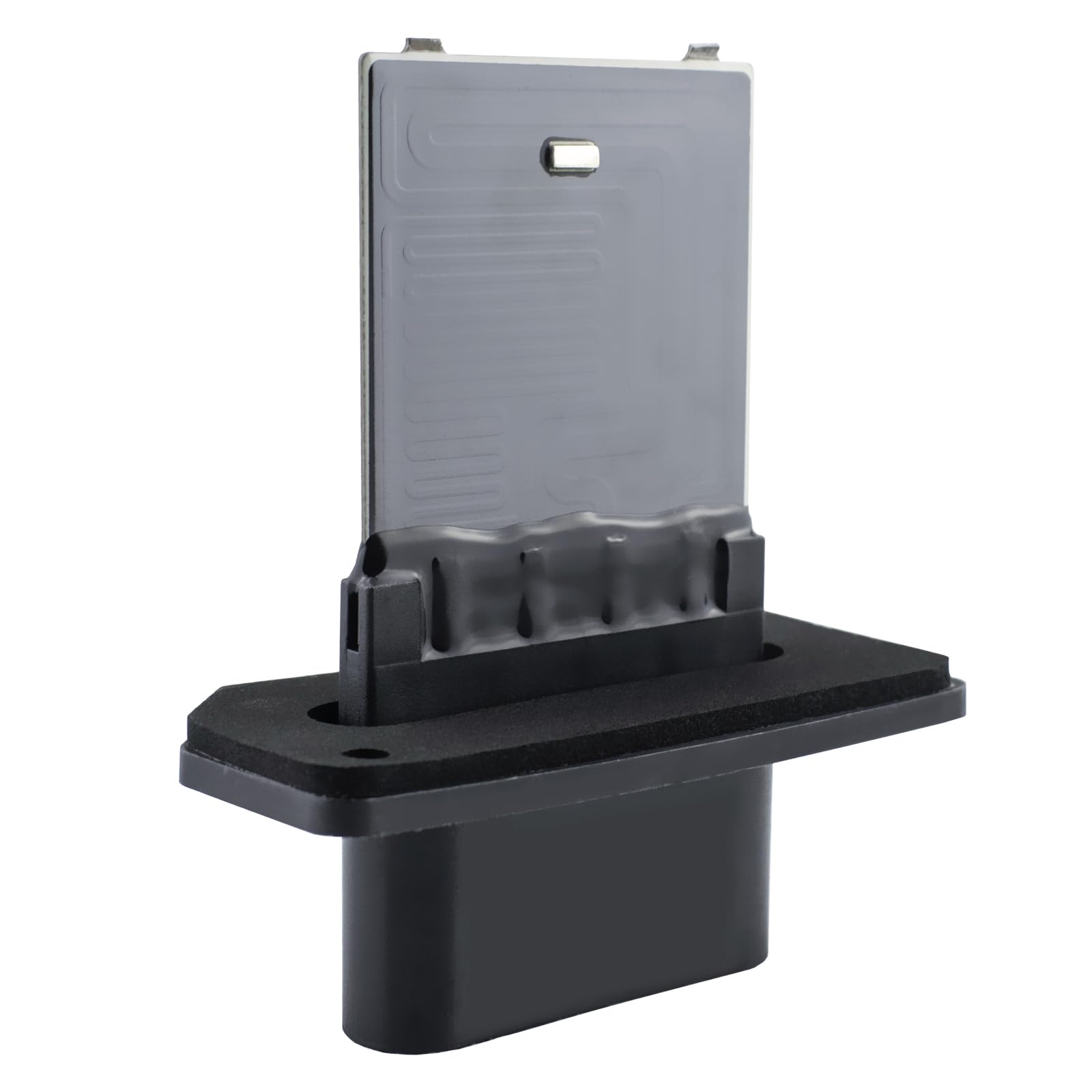 Front view of HVAC Blower Motor Resistor Kit For Ford Expedition Explorer Sport Trac Lincoln Aviator Navigator Mercury Mountaineer 2002 To 2007 Replacement Heater AC Module Ruizure, showing off the module's black base and metallic top.