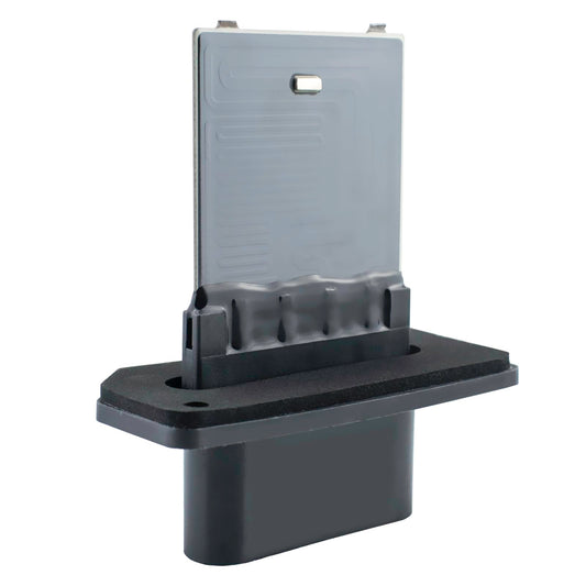 Front view of HVAC Blower Motor Resistor Kit For Ford Expedition Explorer Sport Trac Lincoln Aviator Navigator Mercury Mountaineer 2002 To 2007 Replacement Heater AC Module Ruizure, showing off the module's black base and metallic top.