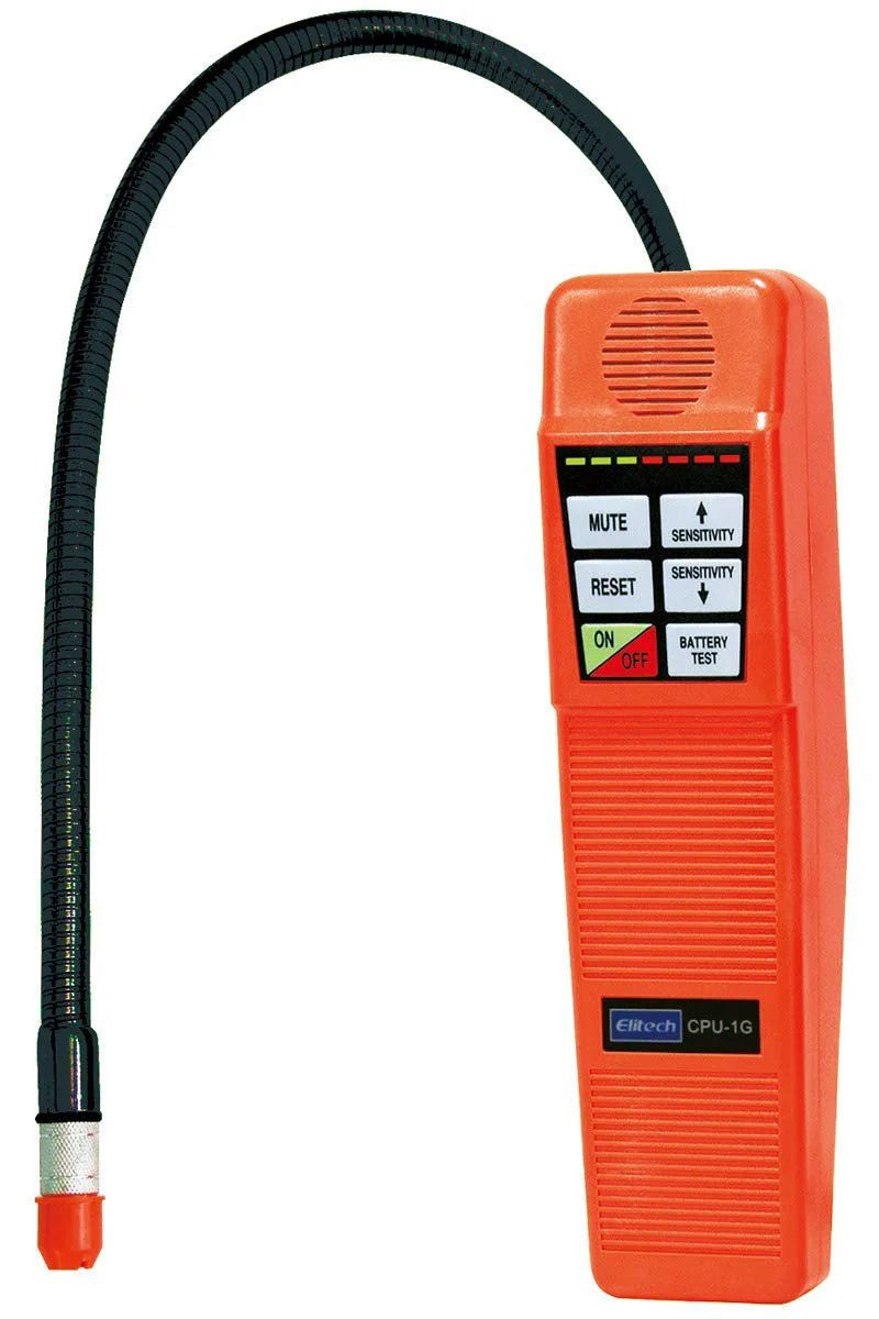 HVAC Leak Detector CPU-1G Halogen Gas Sniffer For R22 R134A R410A And All Halogen Refrigerants, compact design with a flexible probe.