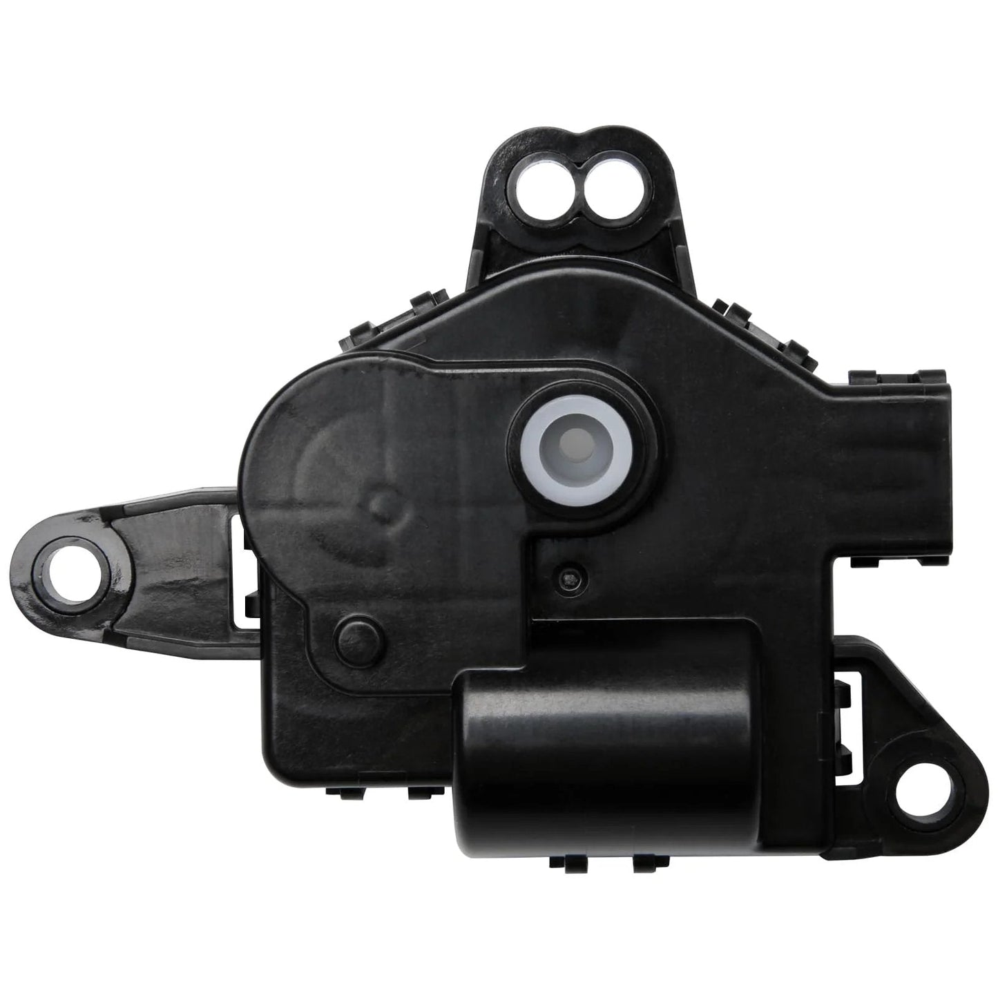 HVAC Mode Vent Control Only Actuator Left Main For Hyundai And Kia vehicles, black plastic, top view, direct fit replacement part.