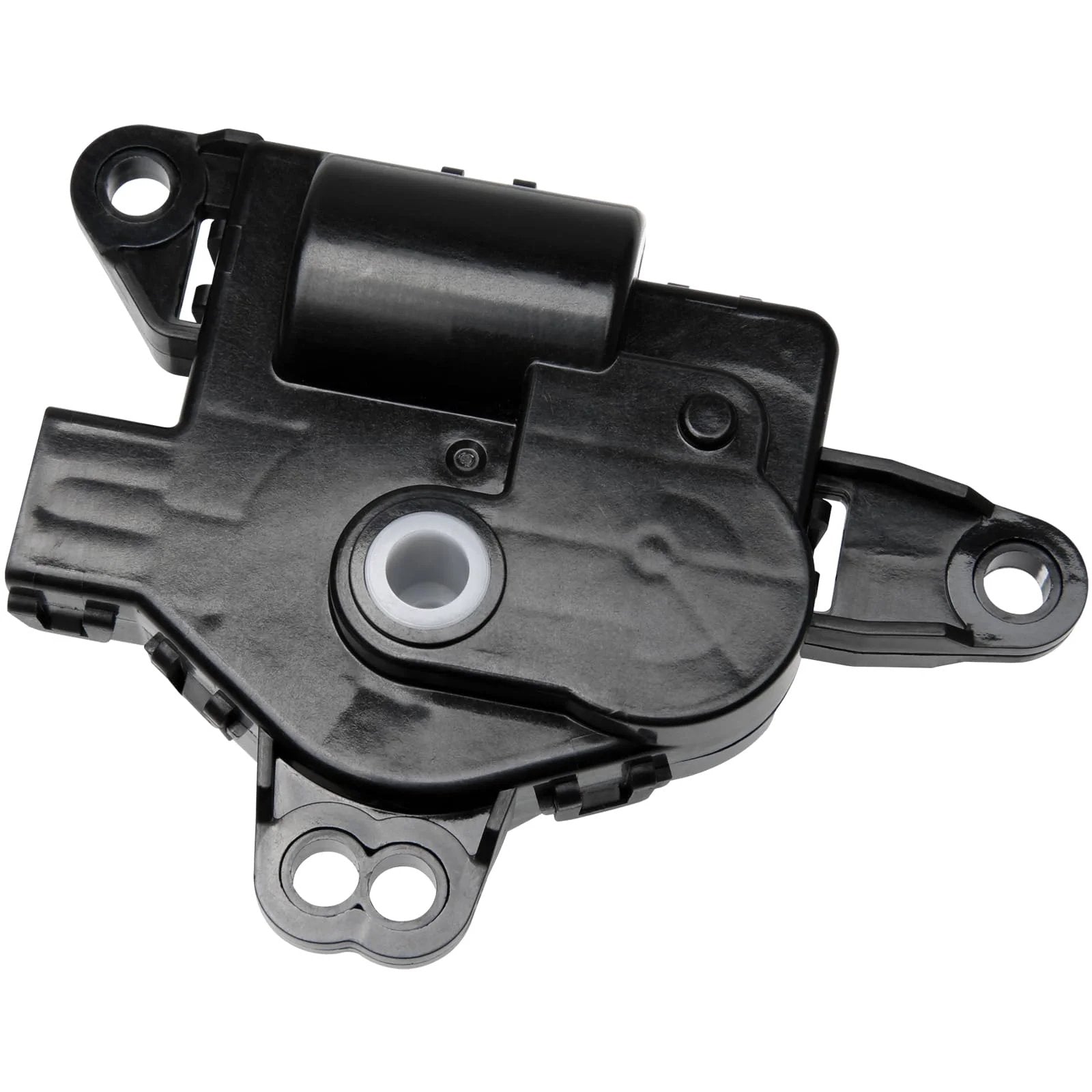 HVAC Mode Vent Control Only Actuator Left Main For Hyundai And Kia Vehicles, black plastic, front view, direct fit replacement.