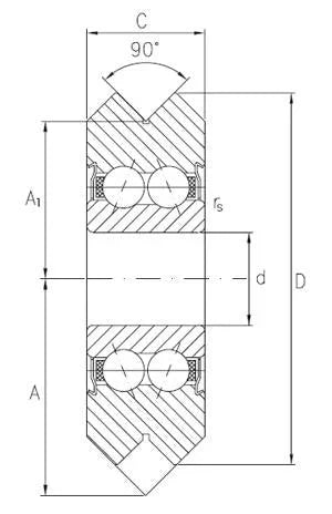 Hybrid Ceramic RM2-2RS 3/8 V-Groove Guide ZrO2 Bearing
