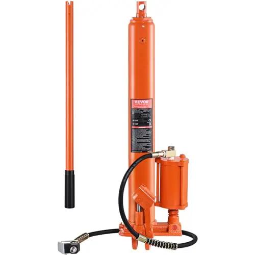 Heavy Duty 8 Ton Hydraulic Long Ram Jack For Engine Hoists With Air Pump And Clevis Base Cylinder VEVOR Engine Lift Cylinder